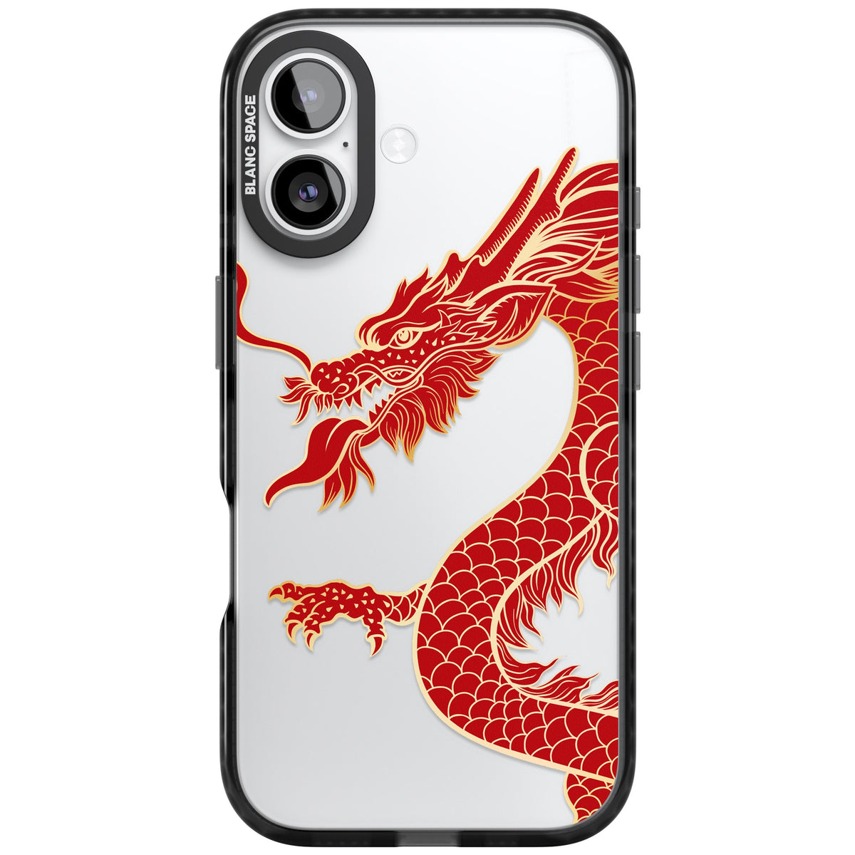 Red Dragon iPhone 16 / iPhone 16 Plus / iPhone 17 Impact Black Phone Case front