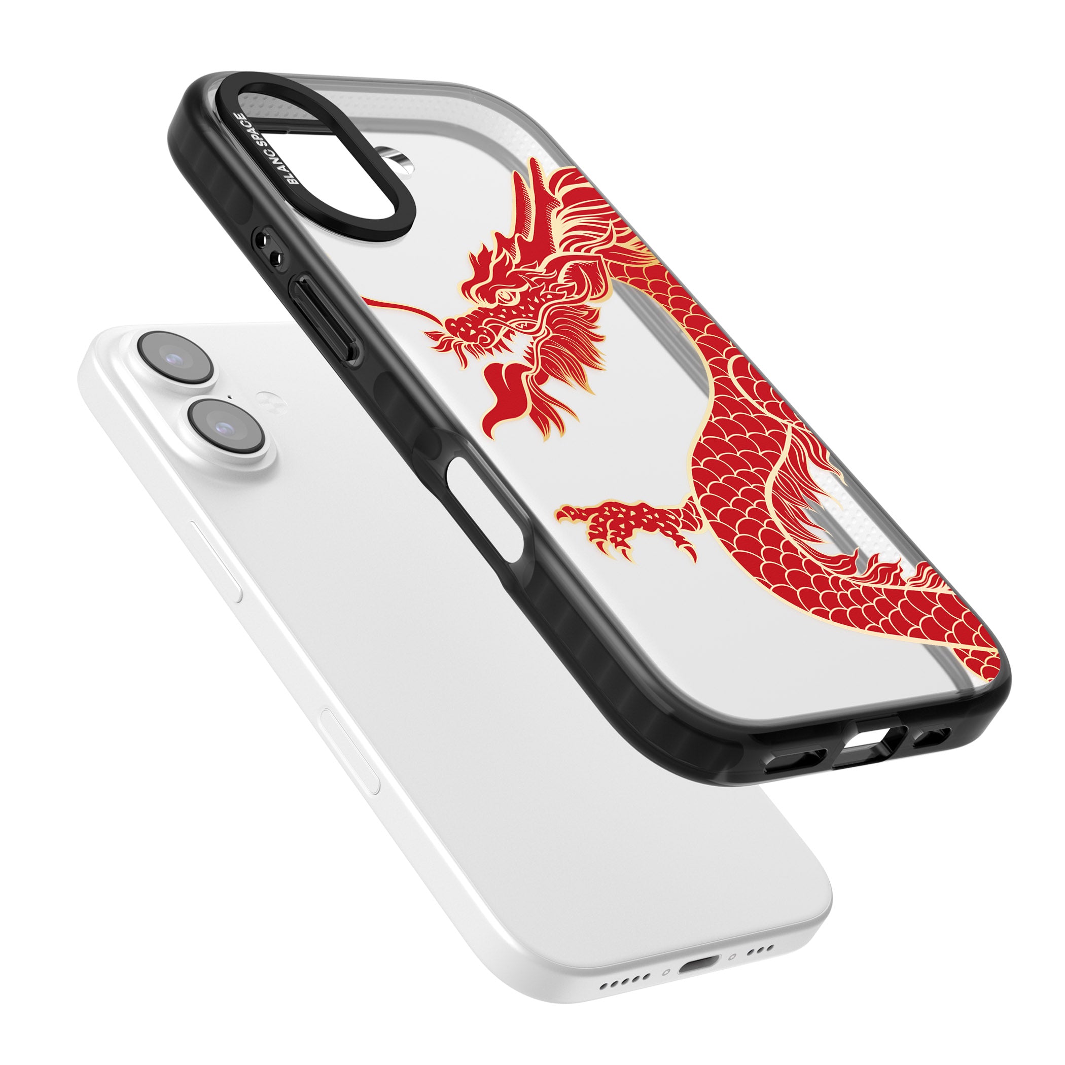 Large Red Dragon iPhone 17 Impact Black Phone Case Colours