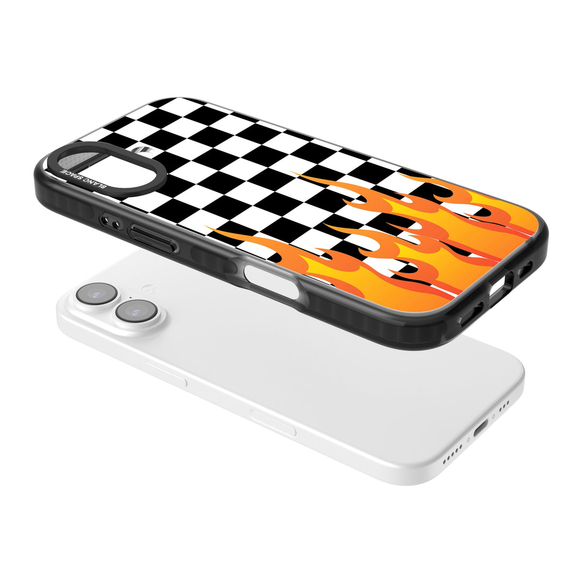 Hot Pursuit iPhone 16 / iPhone 16 Plus / iPhone 17 Impact Black Phone Case angled