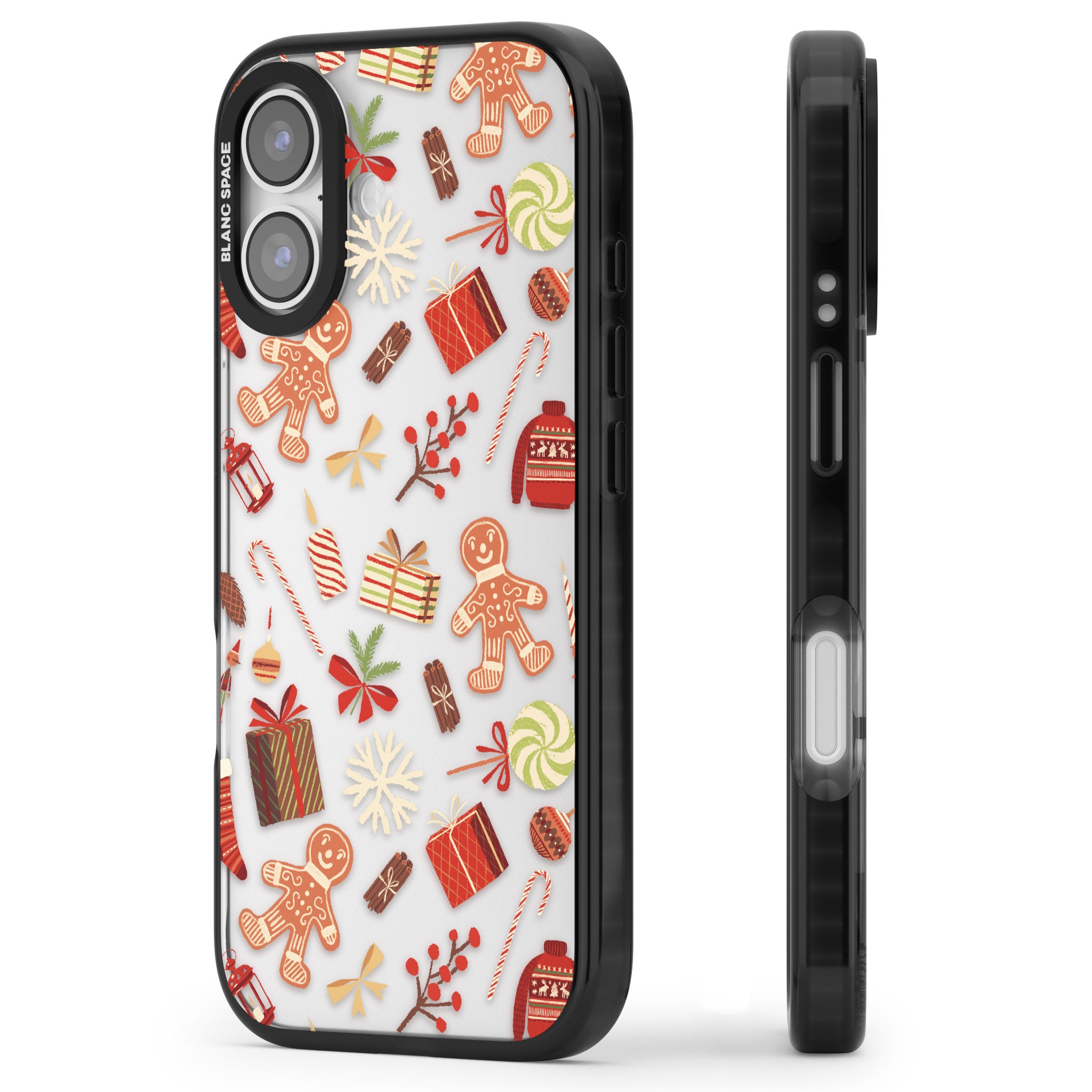 Christmas Assortments iPhone 17 Impact Black Phone Case Side Profile