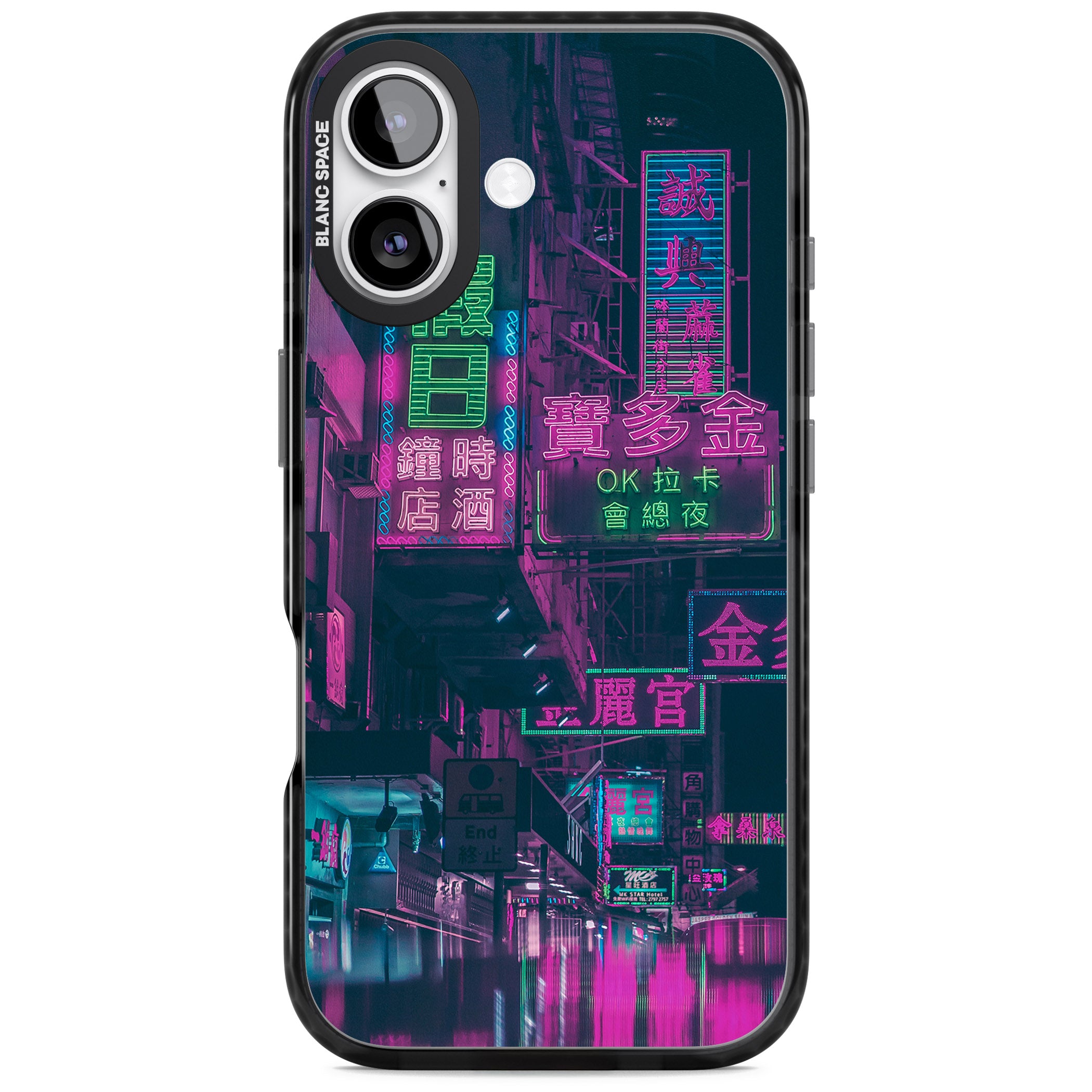 Neon Night Strip iPhone 17 Impact Black Phone Case