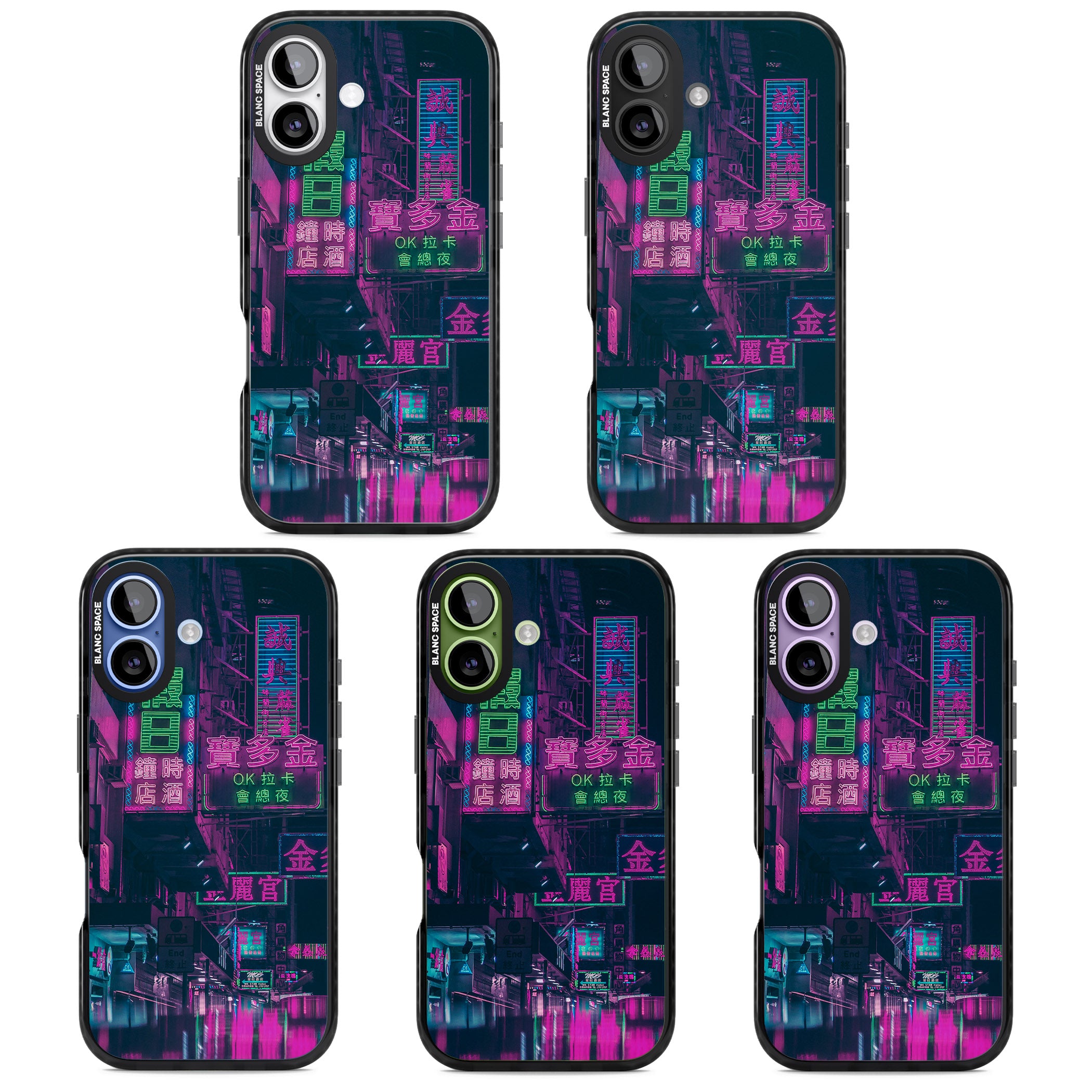 Neon Night Strip iPhone 17 Impact Black Phone Case APT Impact Protection