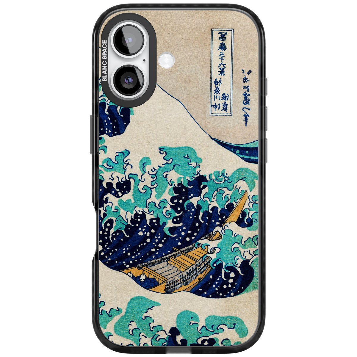 The Great Wave By Katsushika Hokusai iPhone 16 / iPhone 16 Plus / iPhone 17 Impact Black Phone Case front