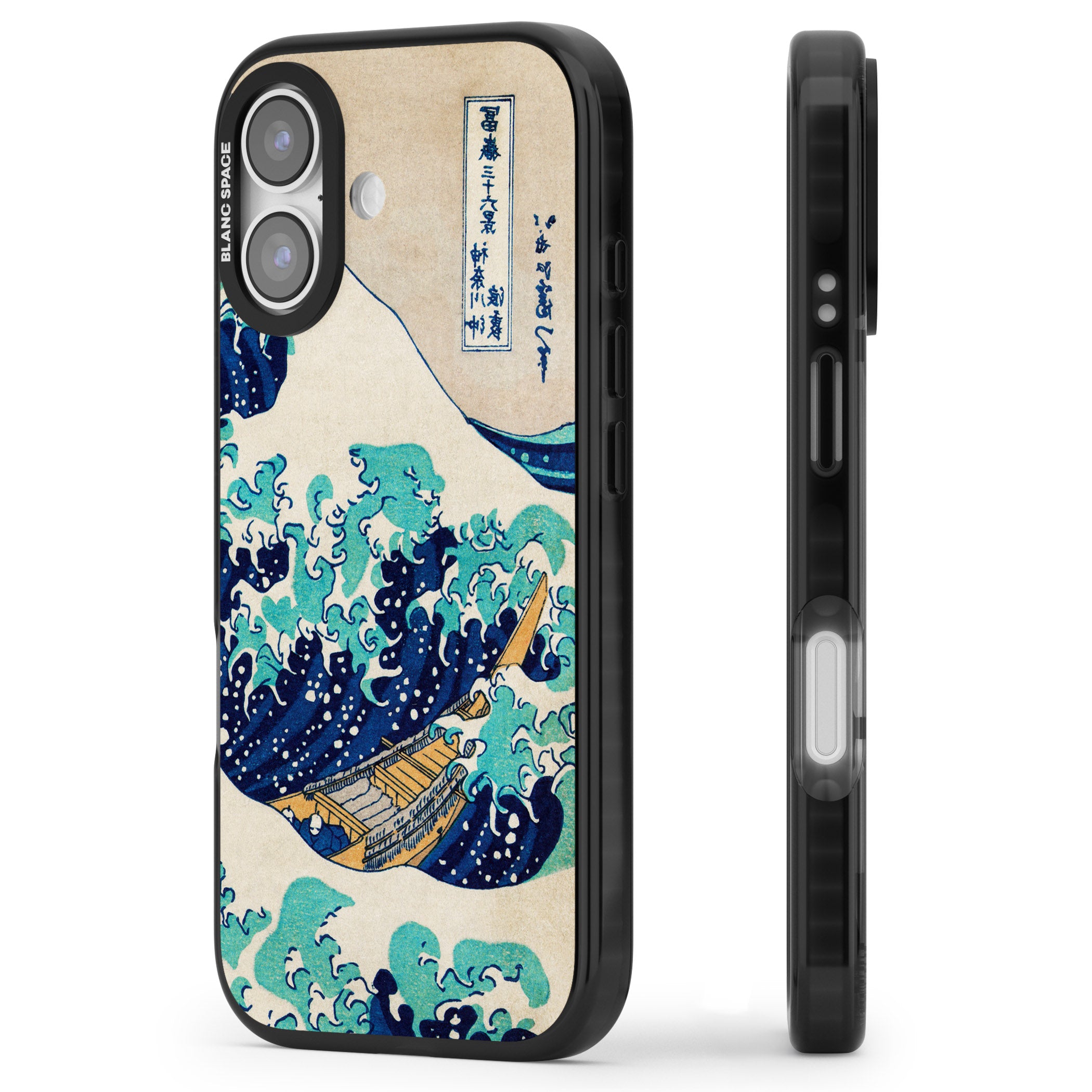 The Great Wave By Katsushika Hokusai iPhone 17 Impact Black Phone Case Side Profile
