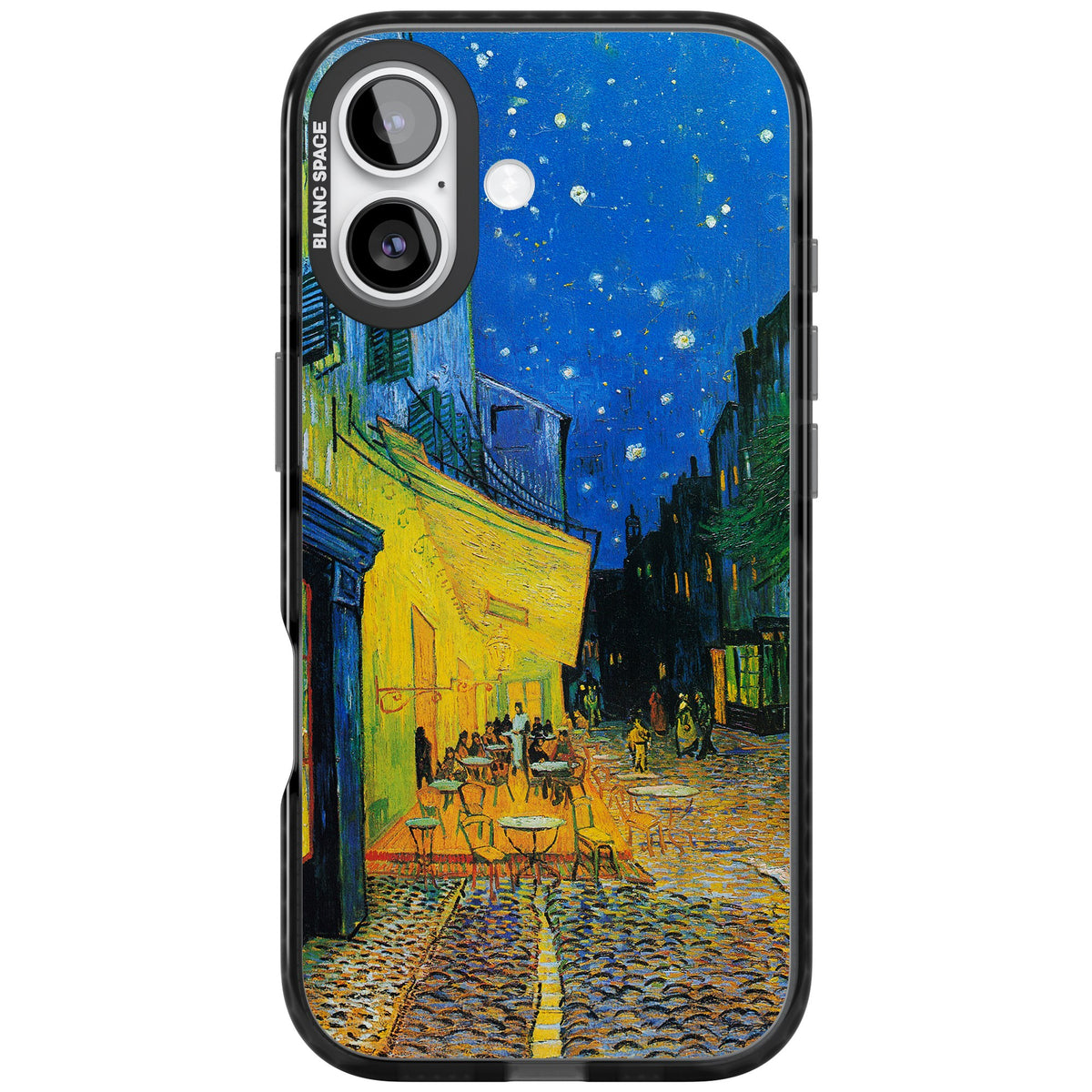 Café Terrace At Night iPhone 16 / iPhone 16 Plus / iPhone 17 Impact Black Phone Case front