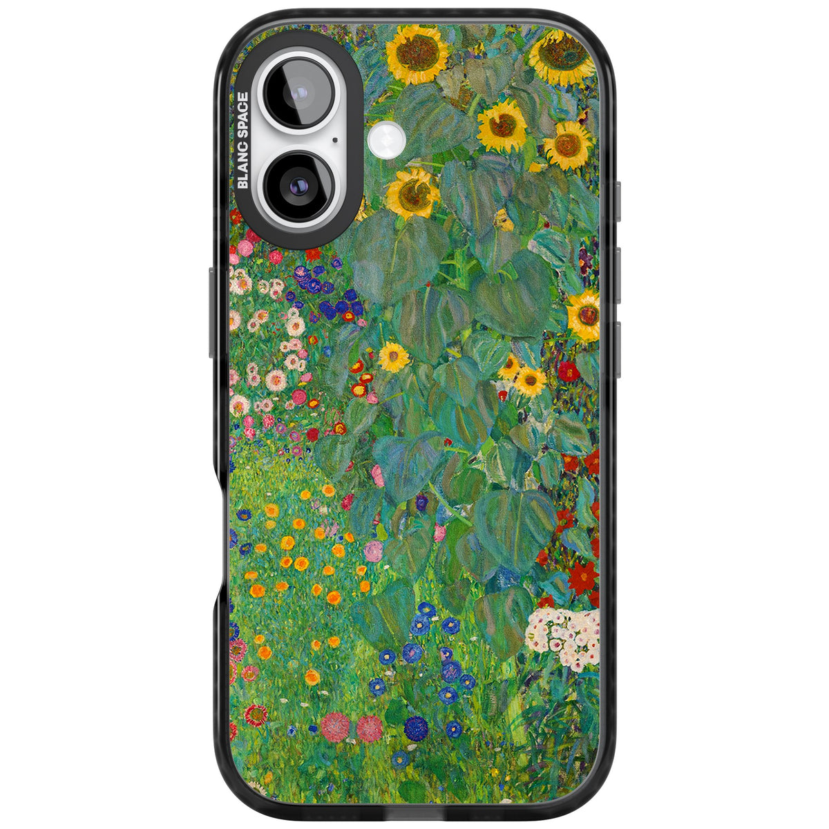 Farm Garden With Sunflowers iPhone 16 / iPhone 16 Plus / iPhone 17 Impact Black Phone Case front