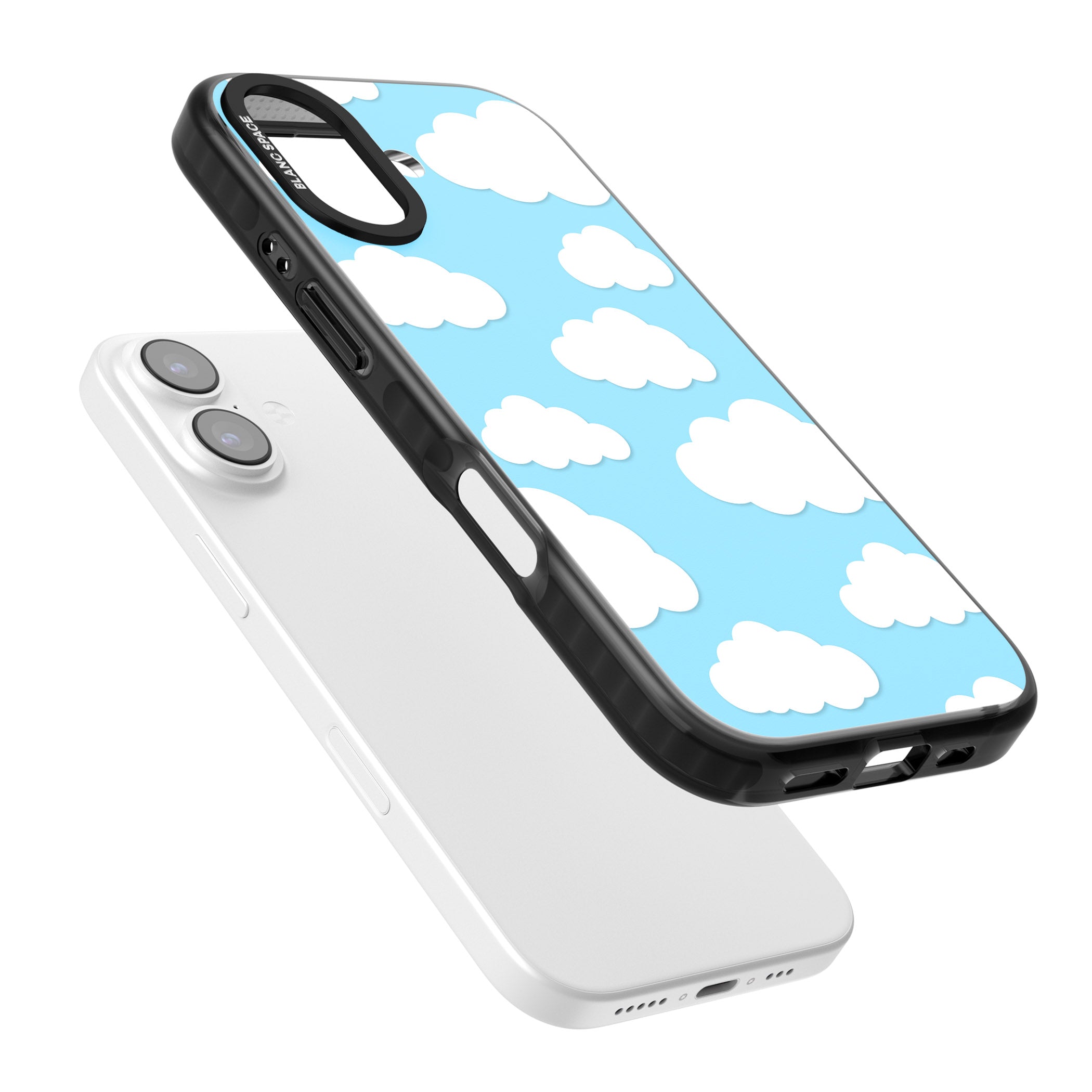 Blue Sky & Clouds Pattern iPhone 17 Impact Black Phone Case Colours