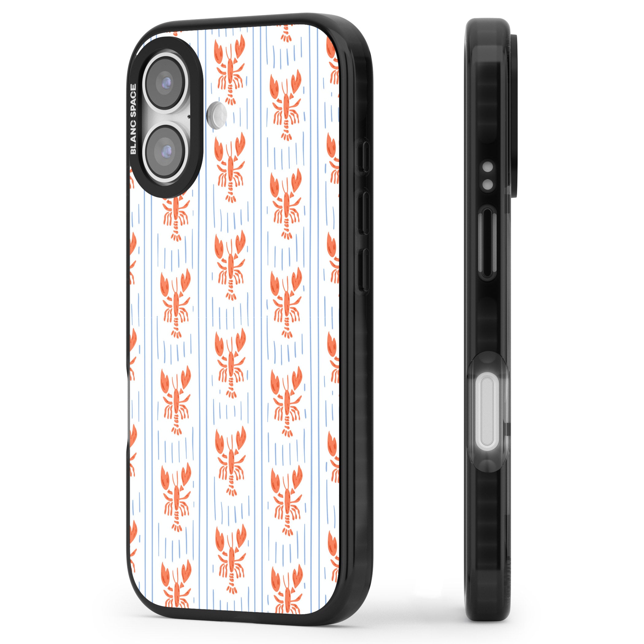 Lobster Stripes iPhone 17 Impact Black Phone Case Side Profile