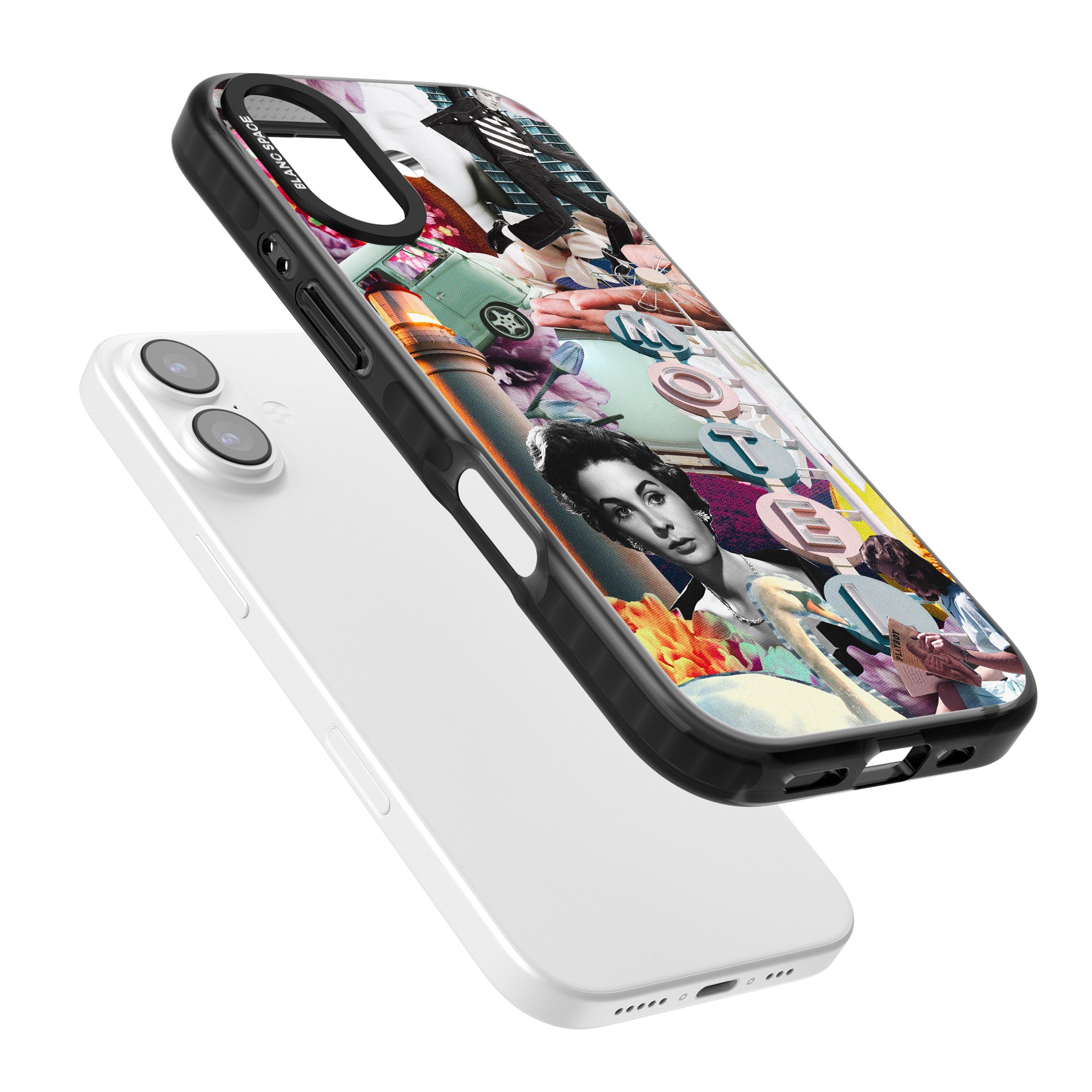 Retro Motel Collage iPhone 17 Impact Black Phone Case Colours