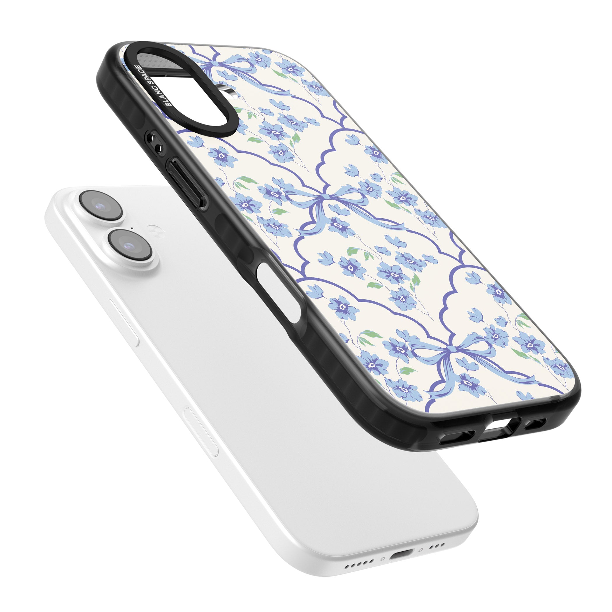 Blue Cottage Floral iPhone 17 Impact Black Phone Case Colours