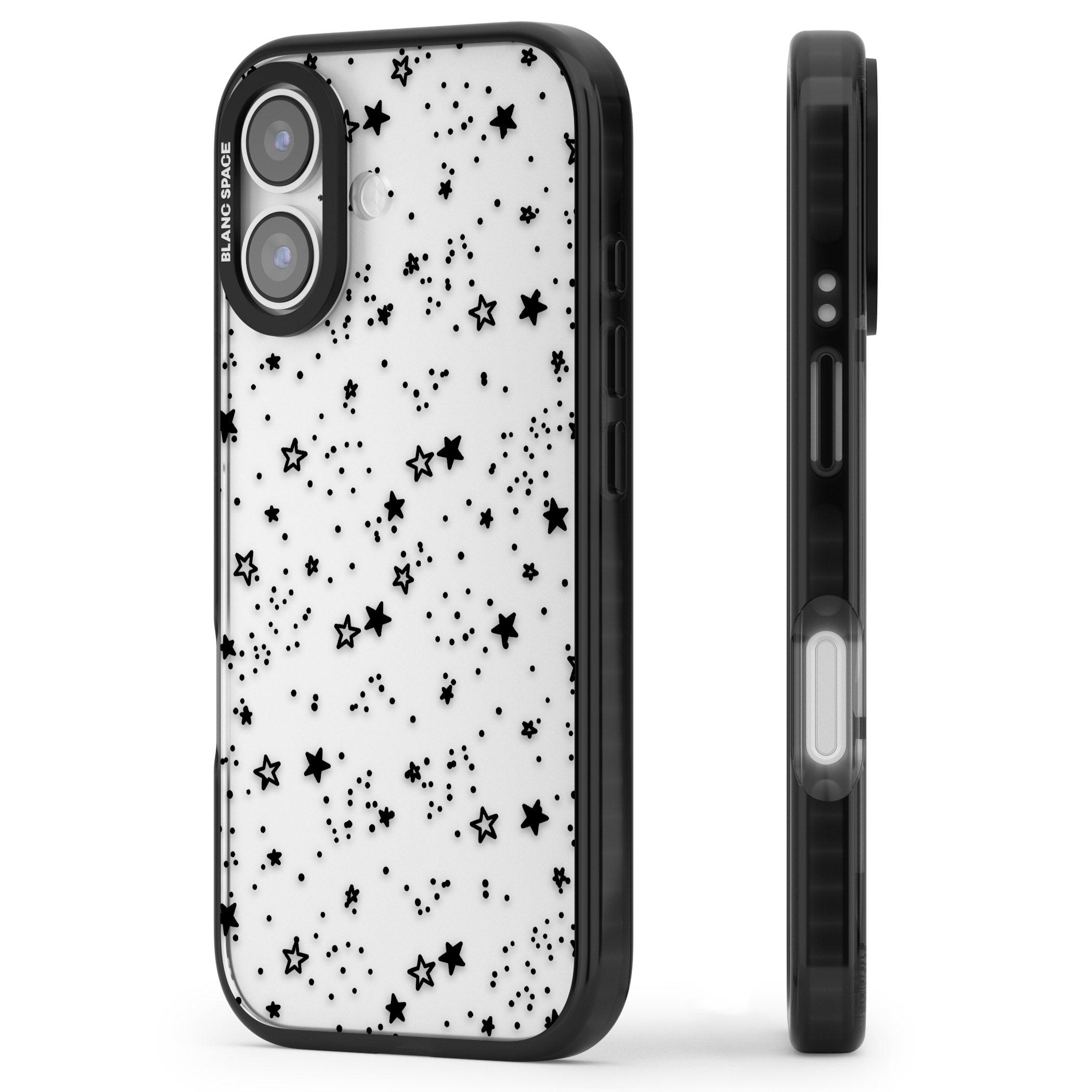 Midnight Stars iPhone 17 Impact Black Phone Case Side Profile