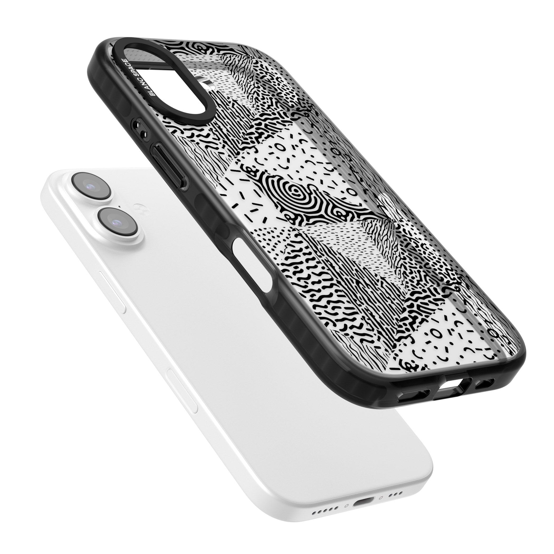 Monochrome Pattern iPhone 17 Impact Black Phone Case Colours