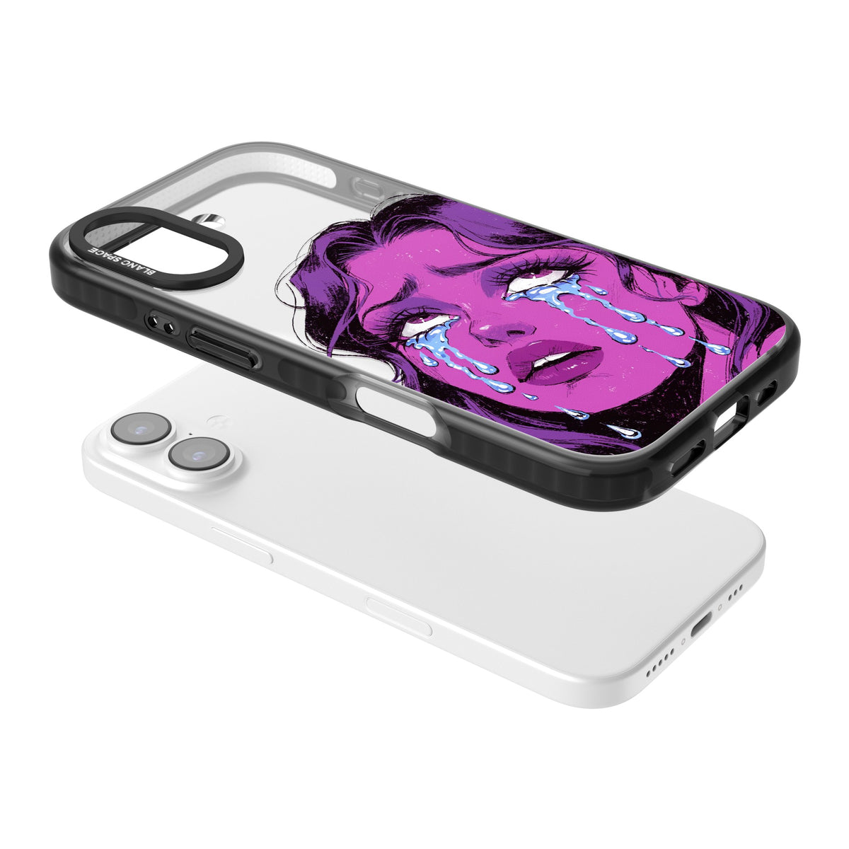 Drama Queen iPhone 16 / iPhone 16 Plus / iPhone 17 Impact Black Phone Case angled