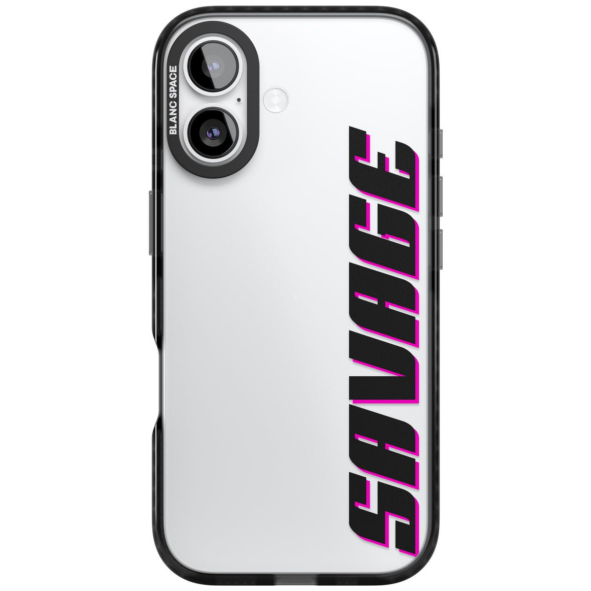 Personalised Cool Vertical Name iPhone 16 / iPhone 16 Plus / iPhone 17 Impact Black Phone Case front