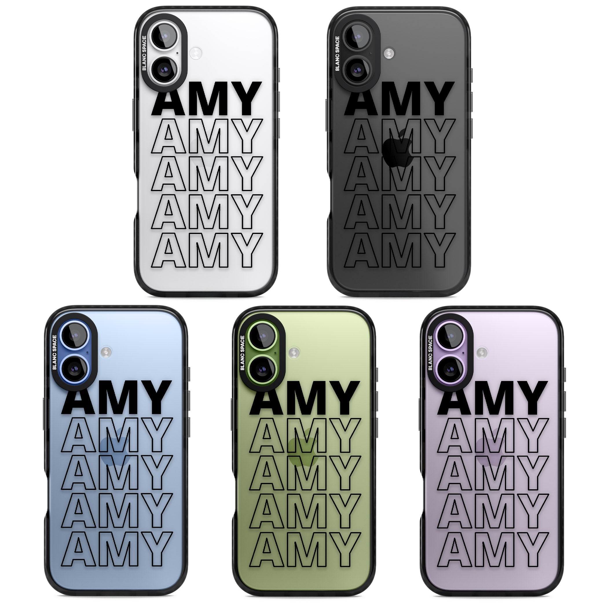 Personalised Bold Continous Name iPhone 17 Impact Black Phone Case APT Impact Protection