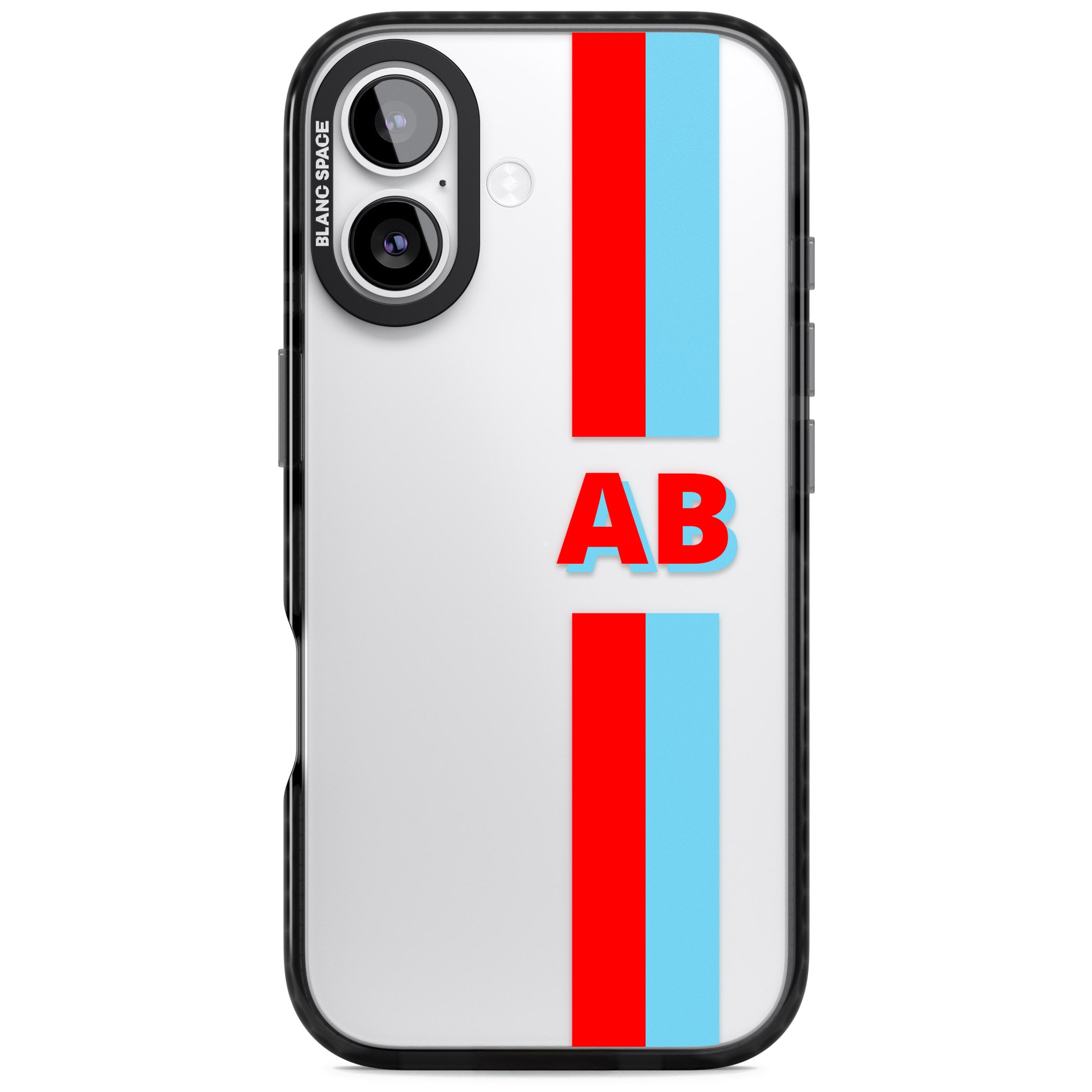 Personalised Bold Striped iPhone 17 Impact Black Phone Case