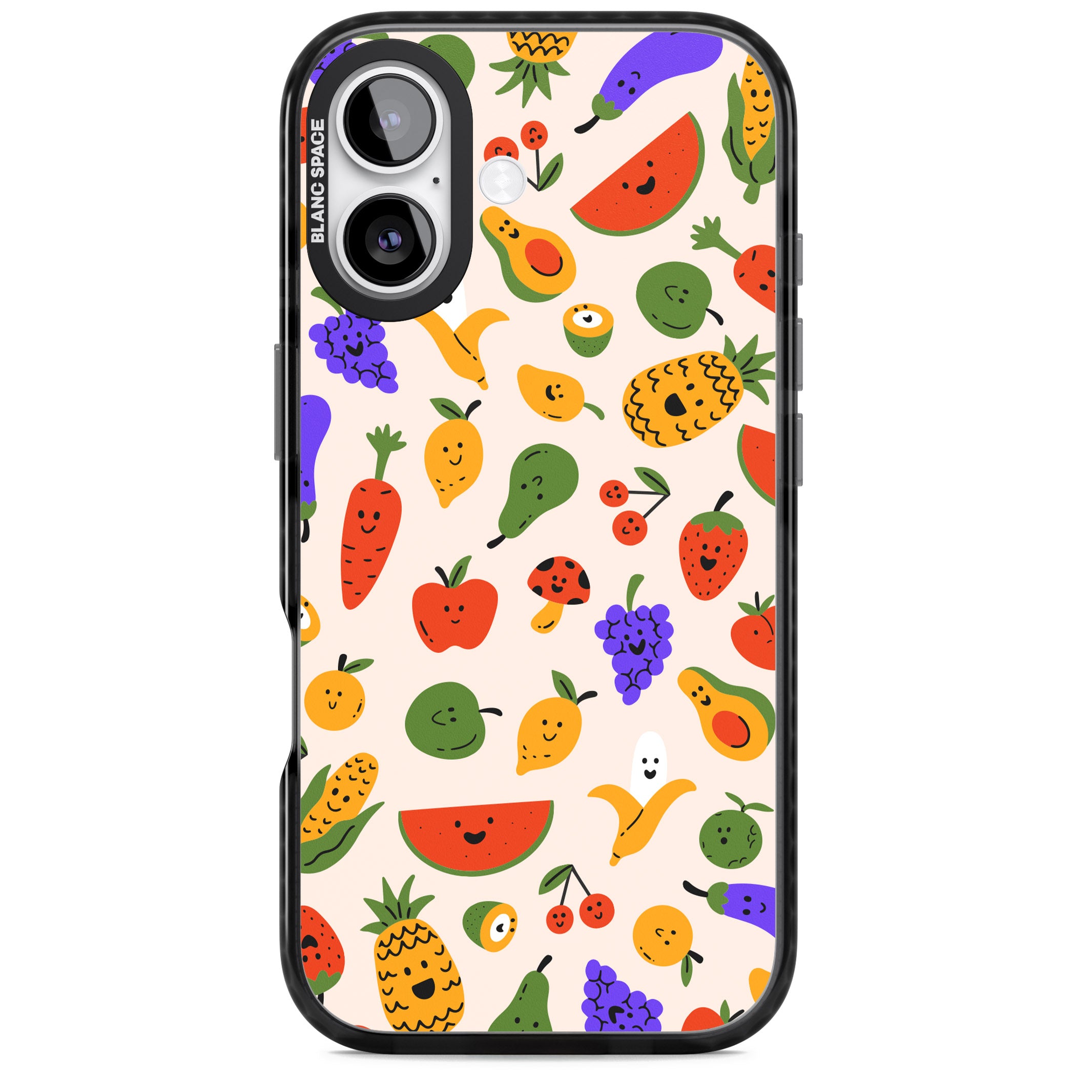 Kawaii Fruit iPhone 17 Impact Black Phone Case