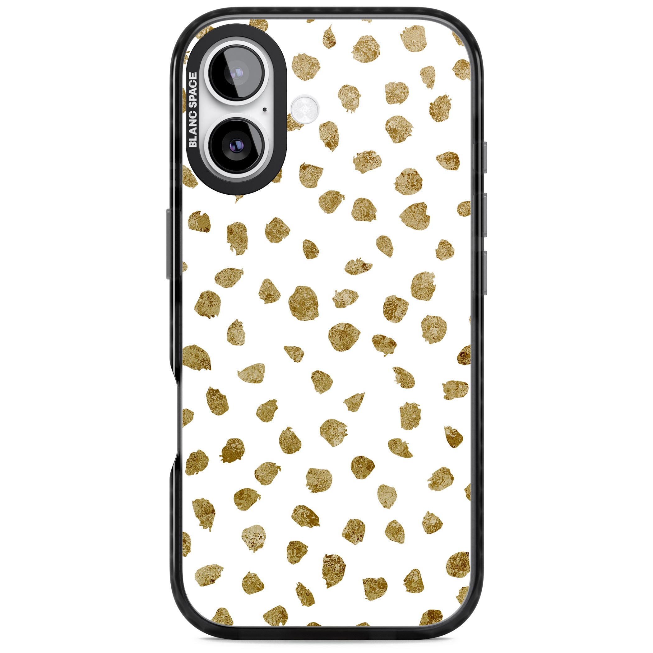 Golden Speckle iPhone 17 Impact Black Phone Case