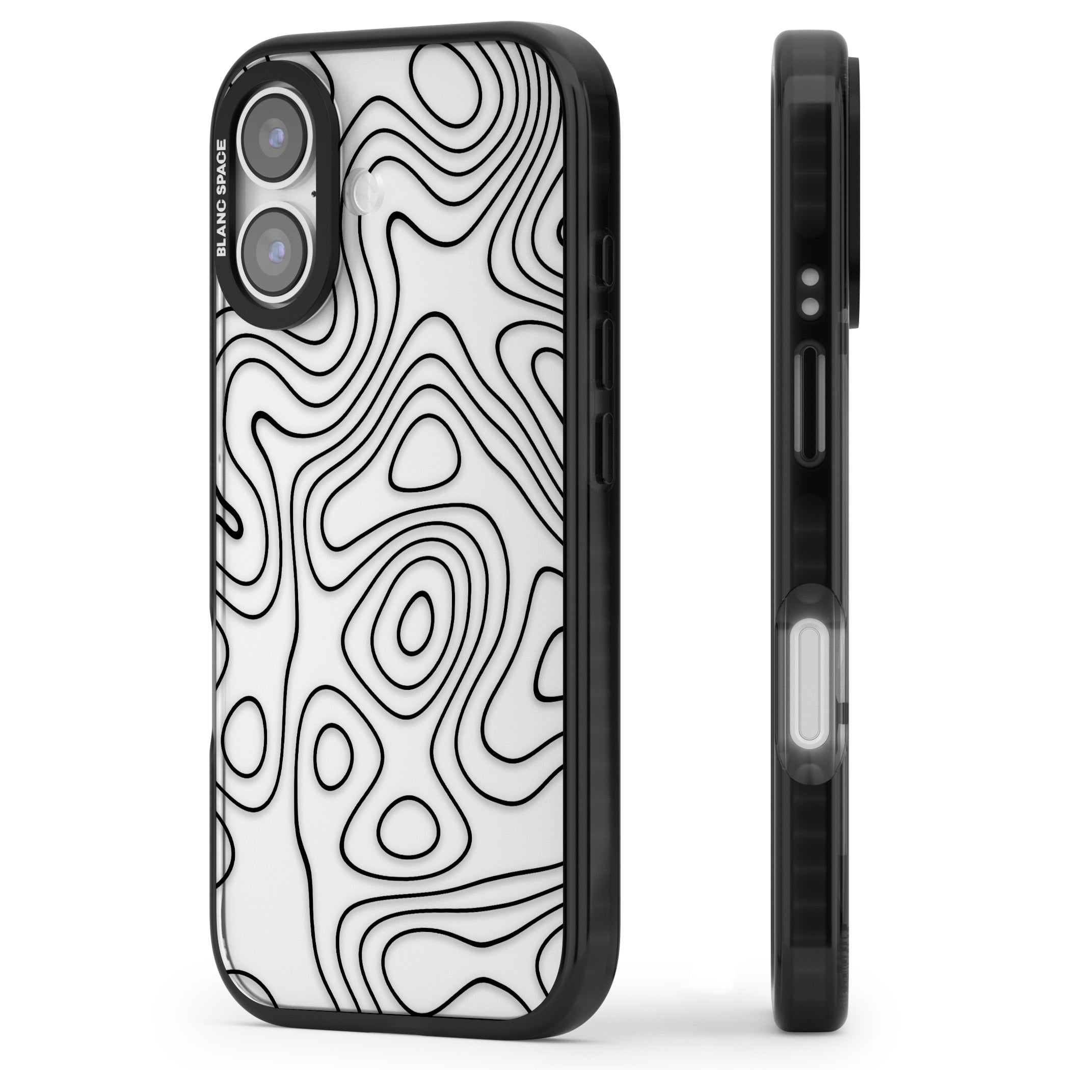 Damascus Steel iPhone 17 Impact Black Phone Case Side Profile