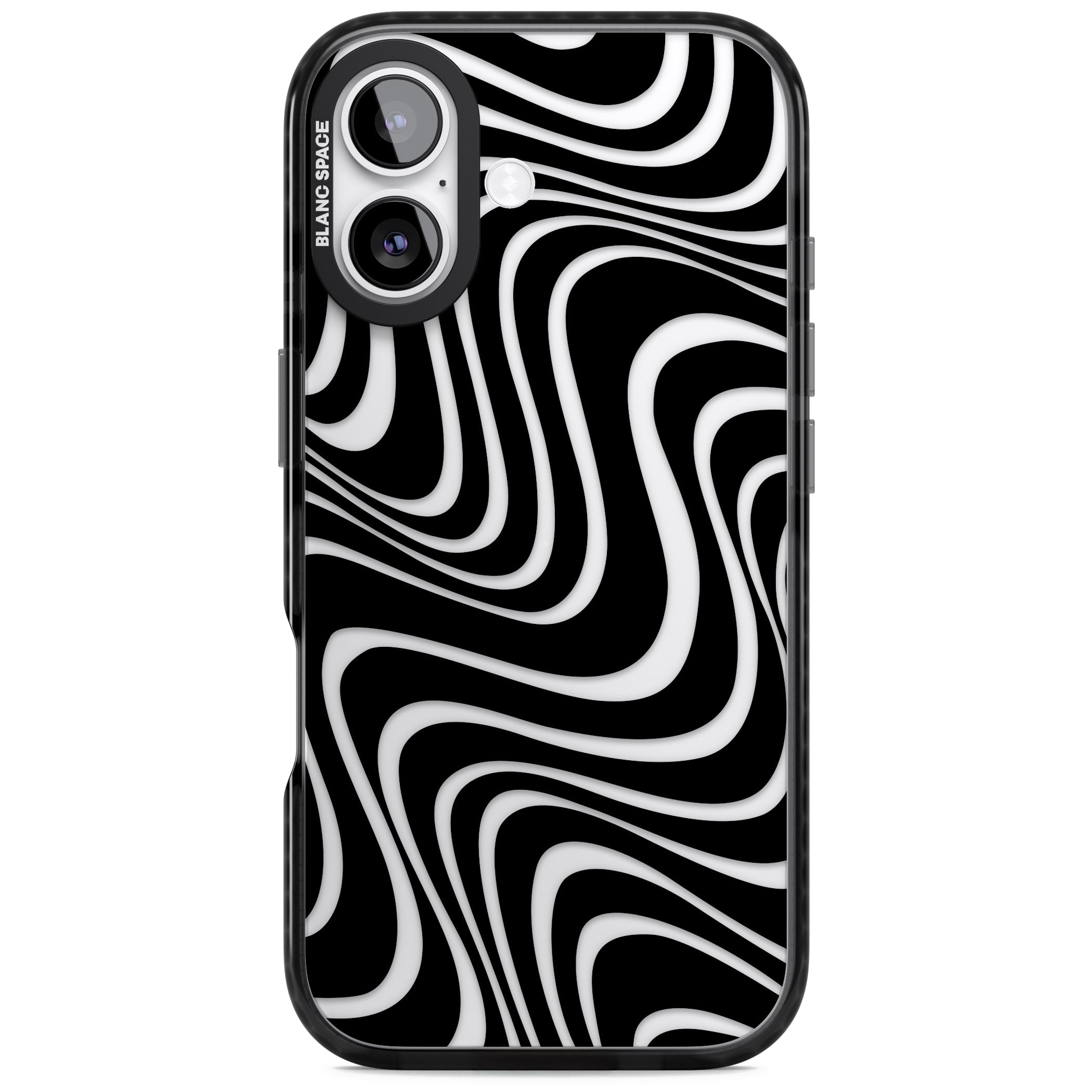 Abstract Waves iPhone 17 Impact Black Phone Case