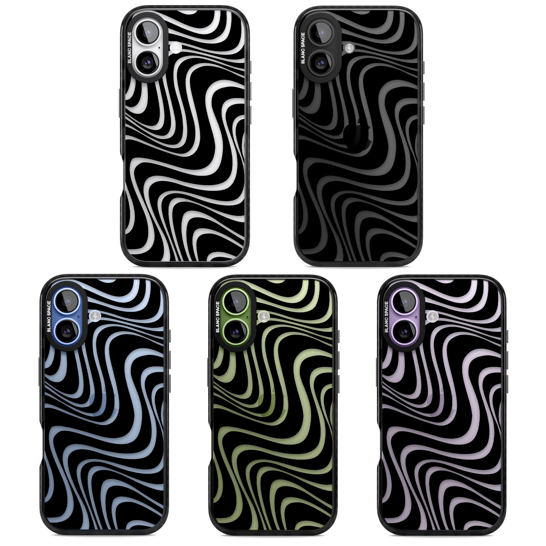 Abstract Waves iPhone 17 Impact Black Phone Case APT Impact Protection