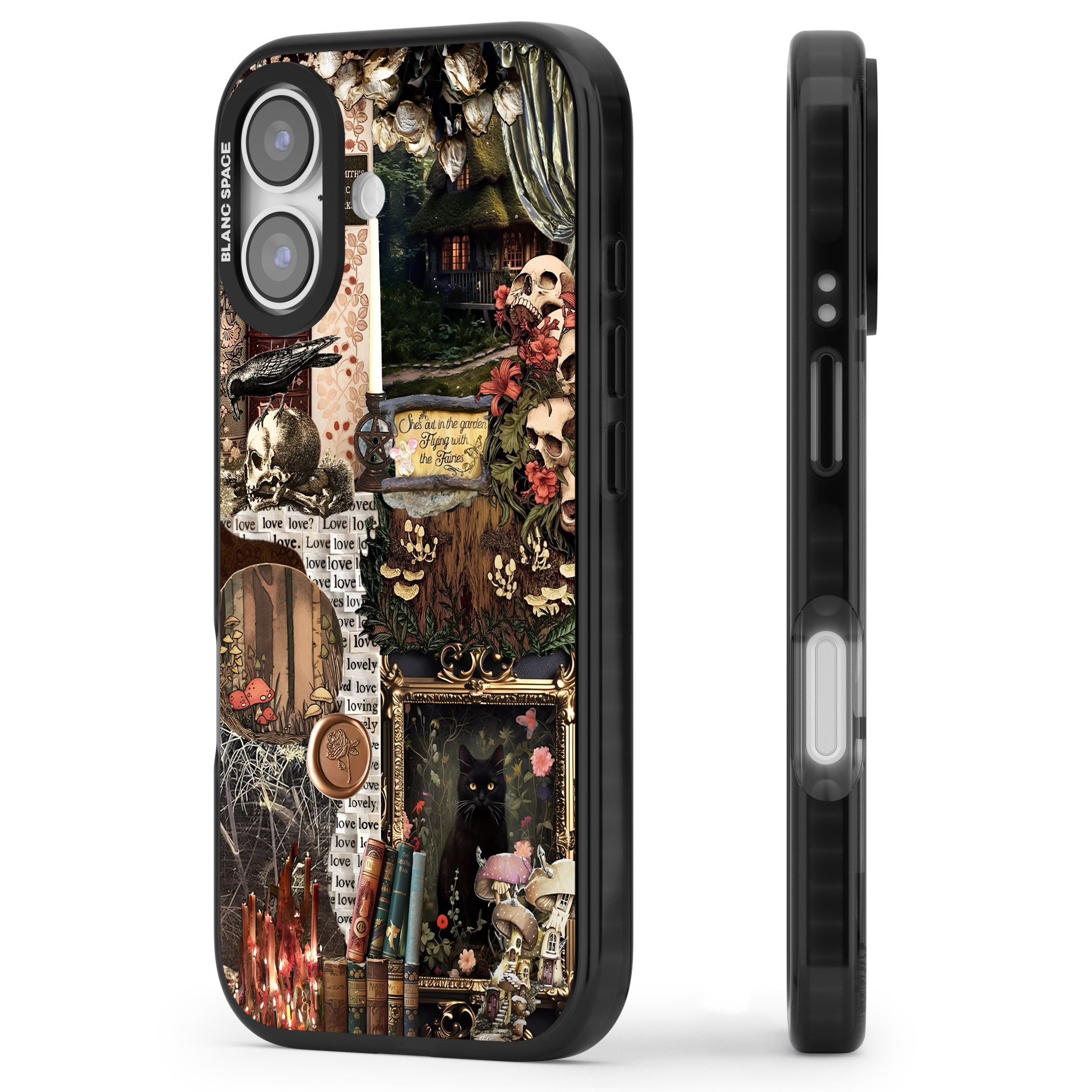 Academia Collage iPhone 17 Impact Black Phone Case Side Profile