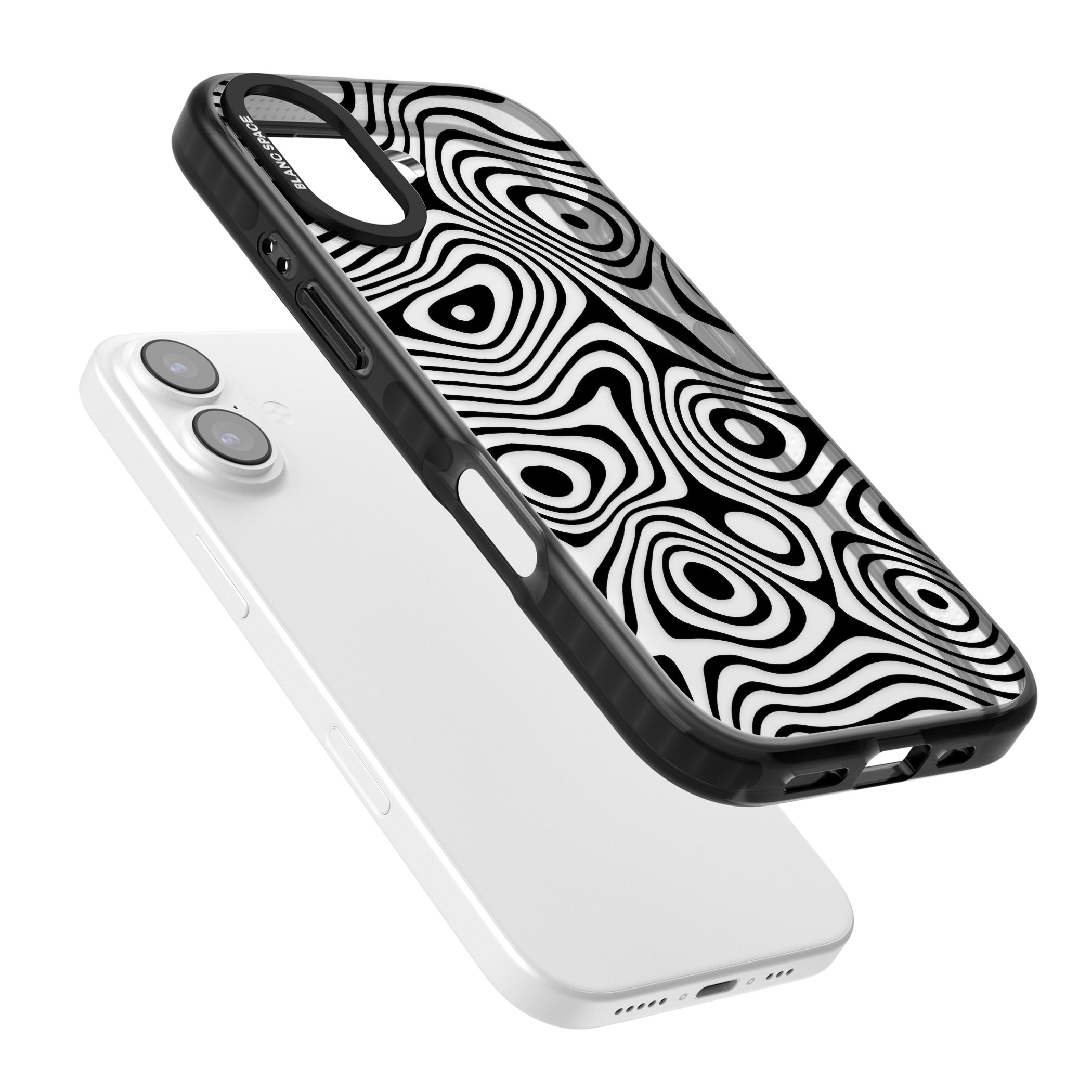 Dark Topographic Map iPhone 17 Impact Black Phone Case Colours