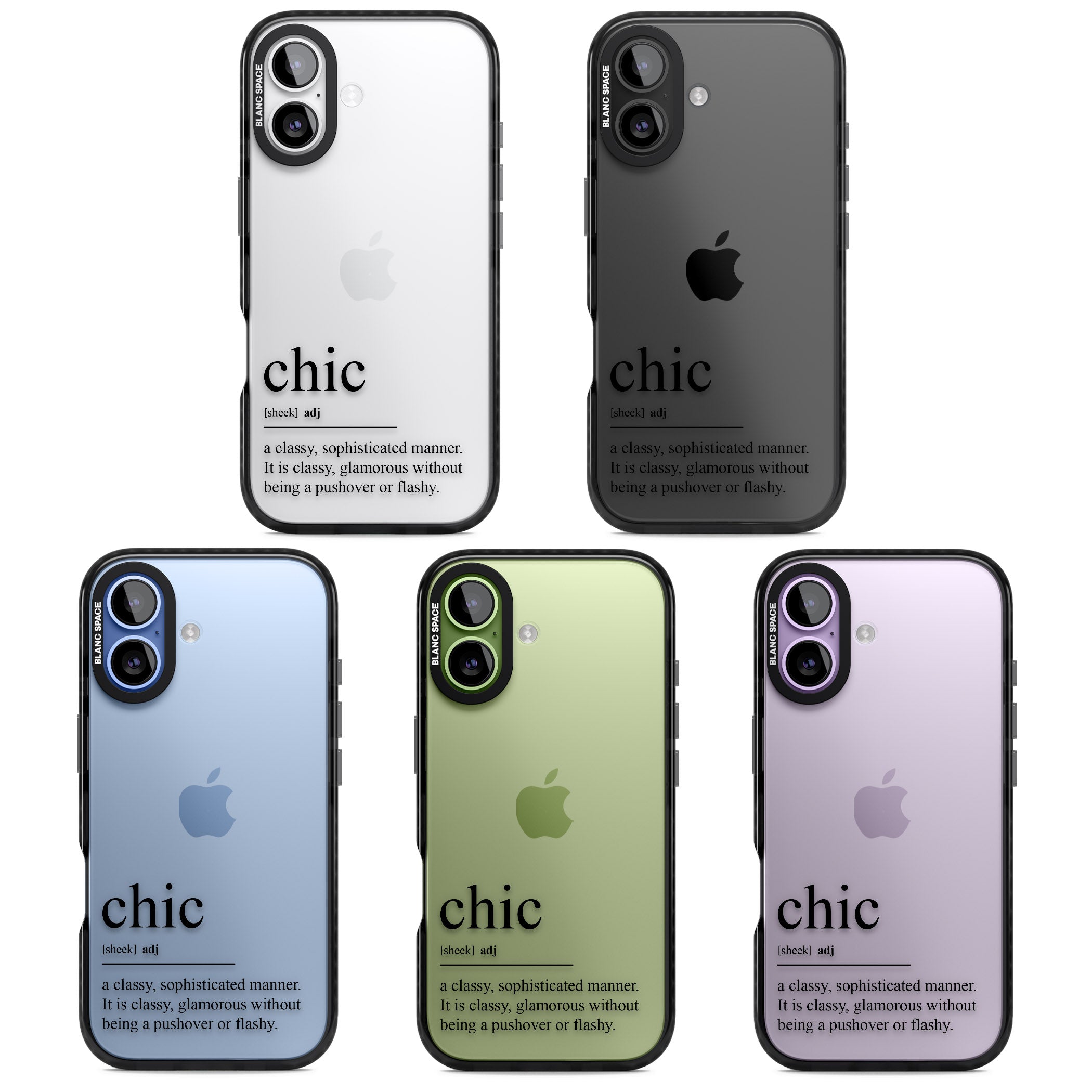 Chic iPhone 17 Impact Black Phone Case APT Impact Protection