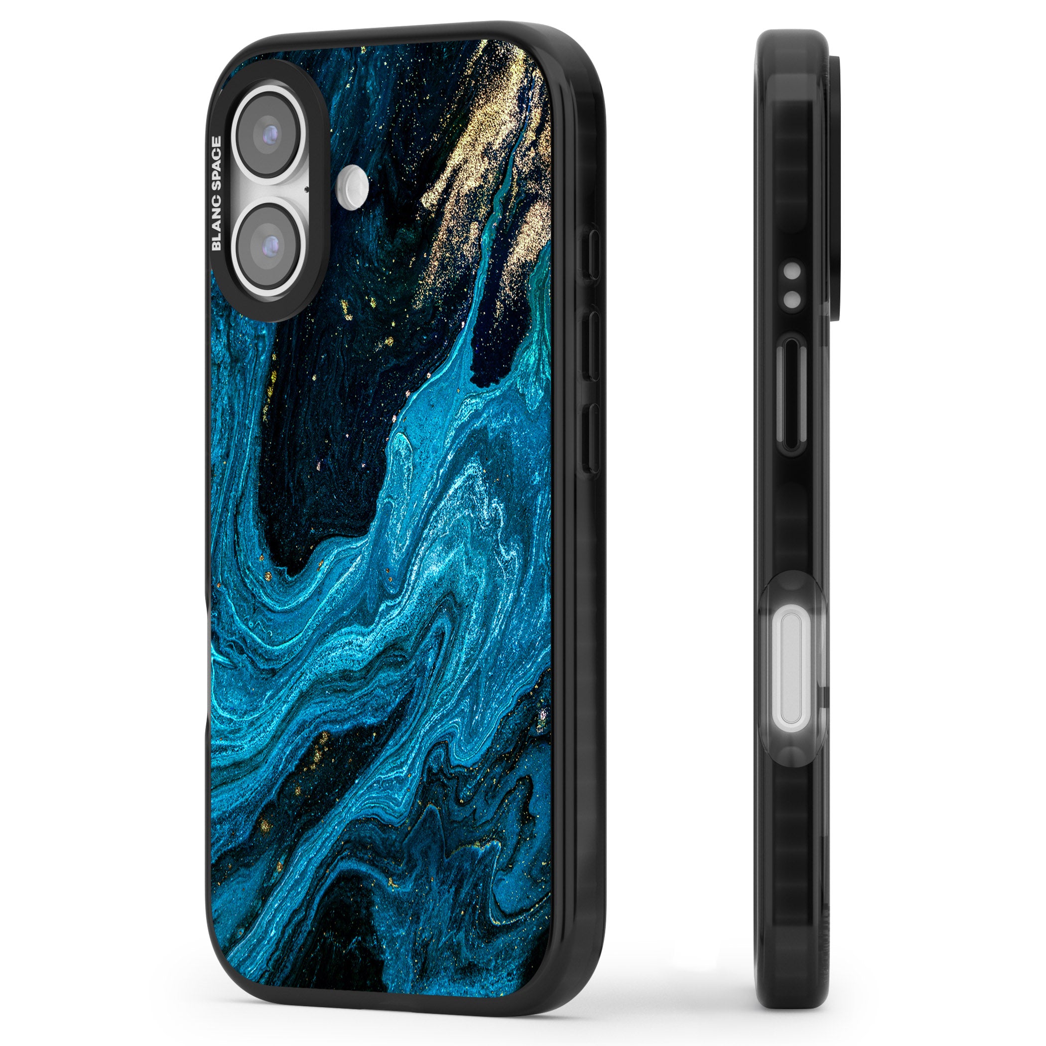 Saphire Lagoon iPhone 17 Impact Black Phone Case Side Profile