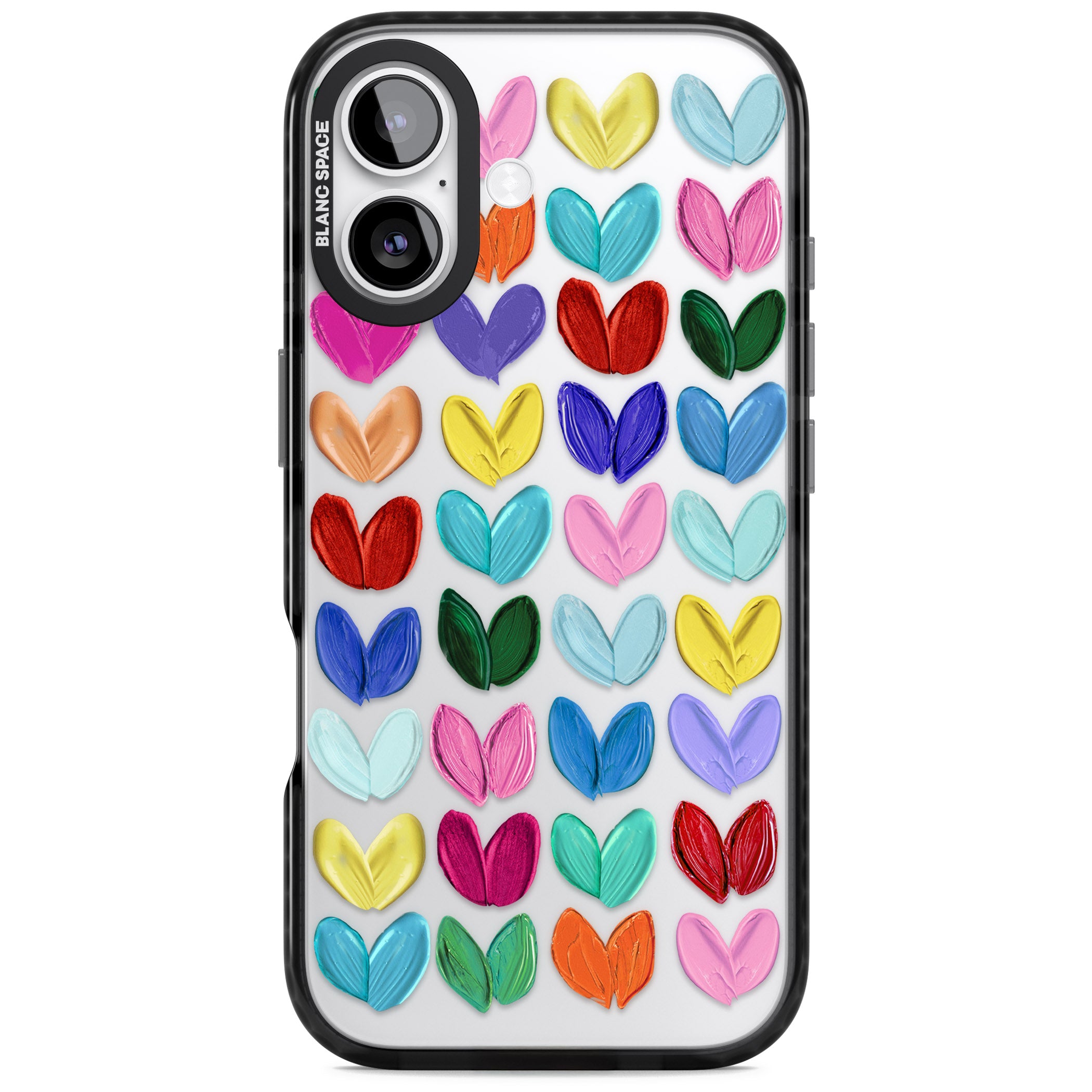 Oil Painted Hearts iPhone 17 Impact Black Phone Case