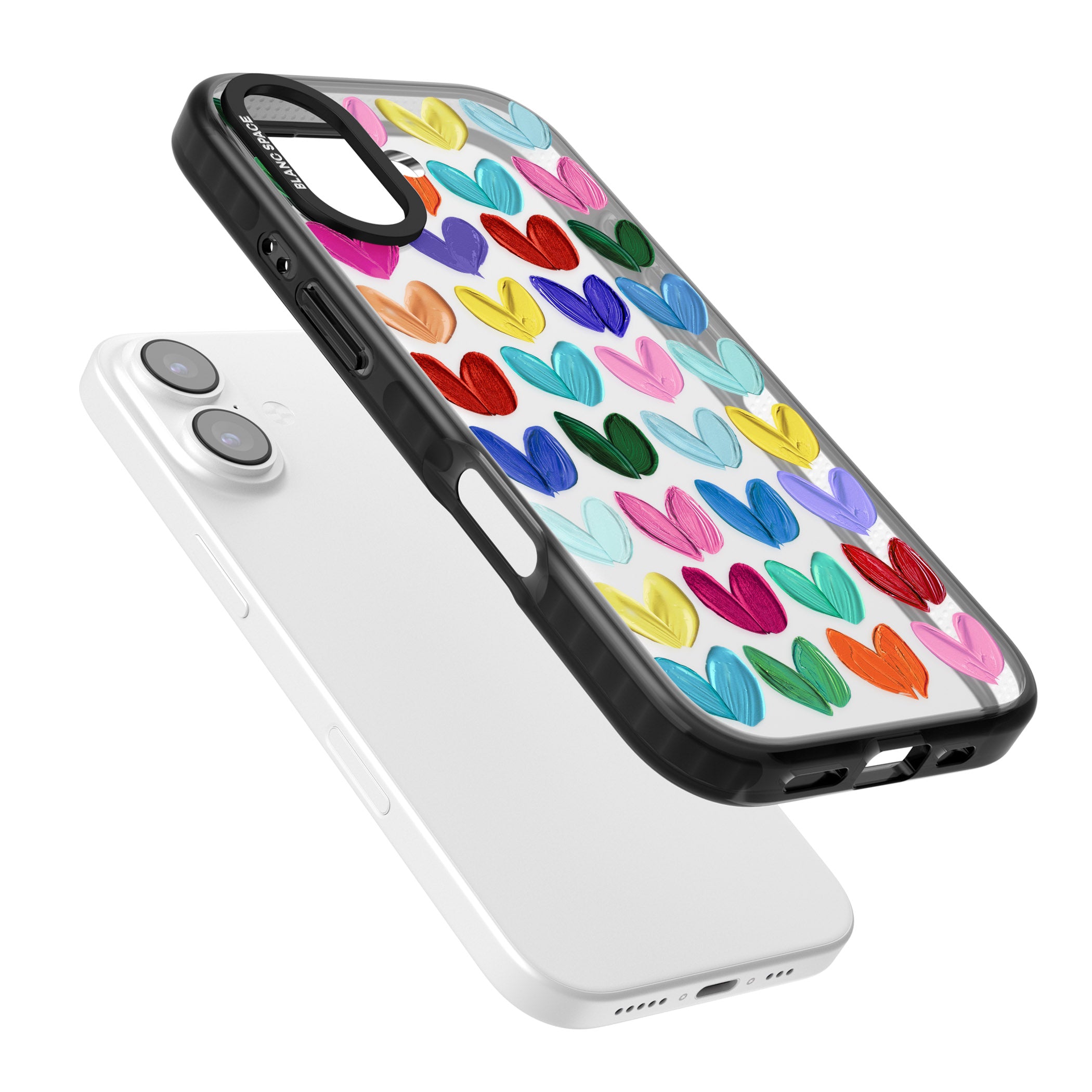 Oil Painted Hearts iPhone 17 Impact Black Phone Case Colours