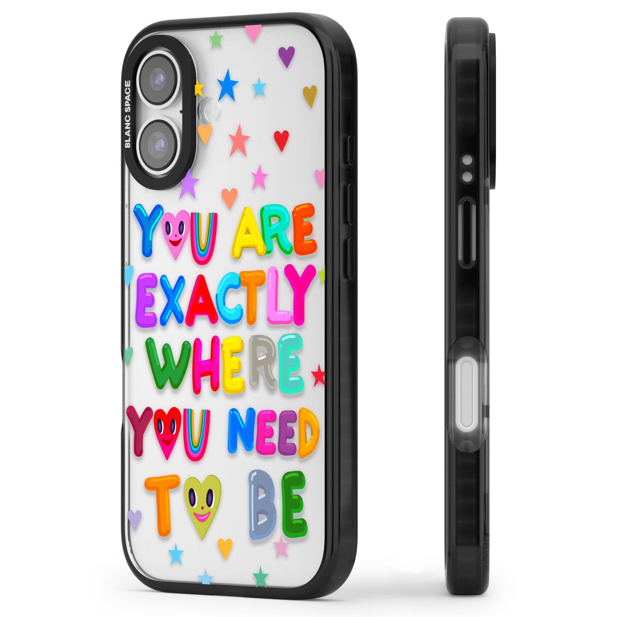 Exactly Where You Need To Be iPhone 17 Impact Black Phone Case Side Profile