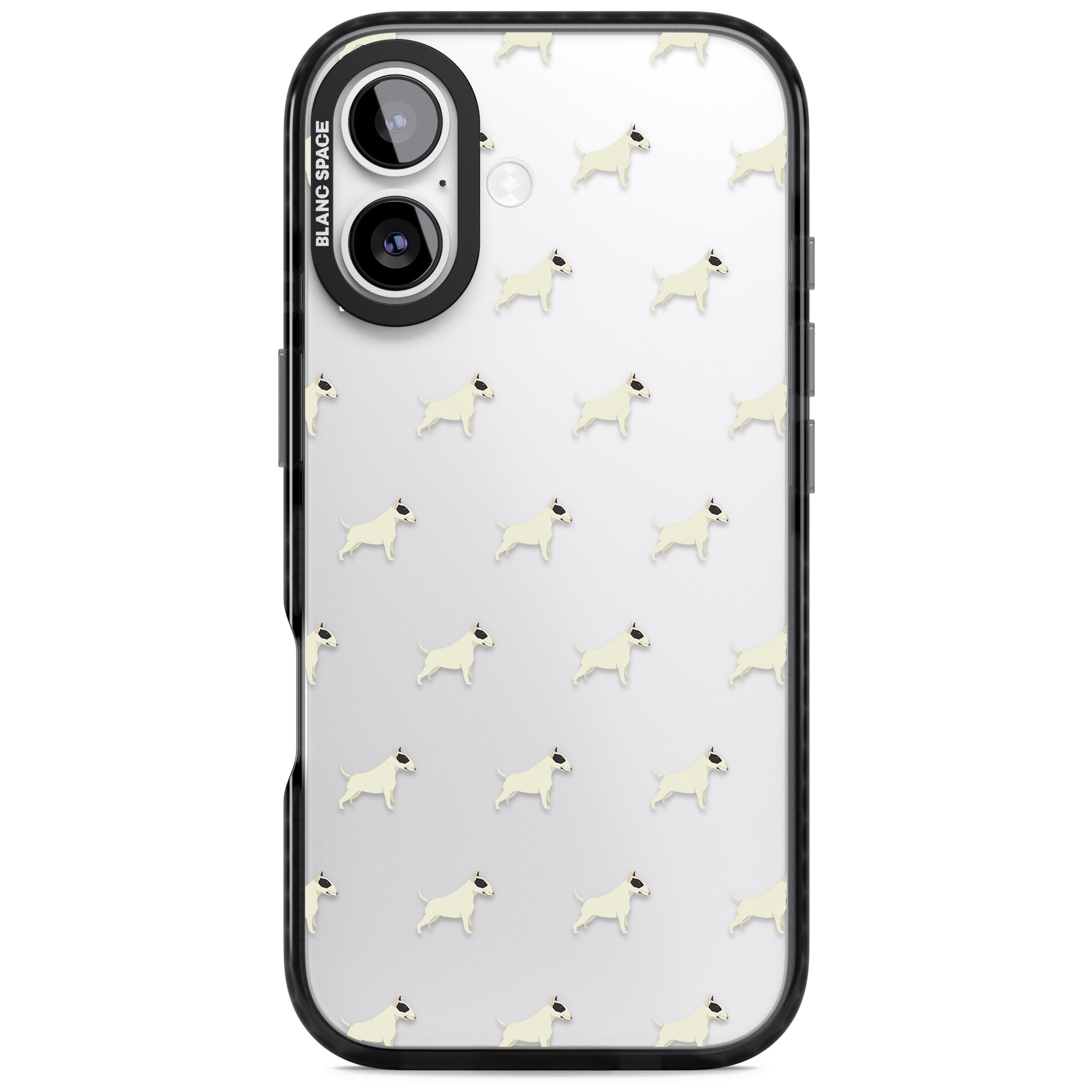 Bull Terrier Pattern iPhone 17 Impact Black Phone Case