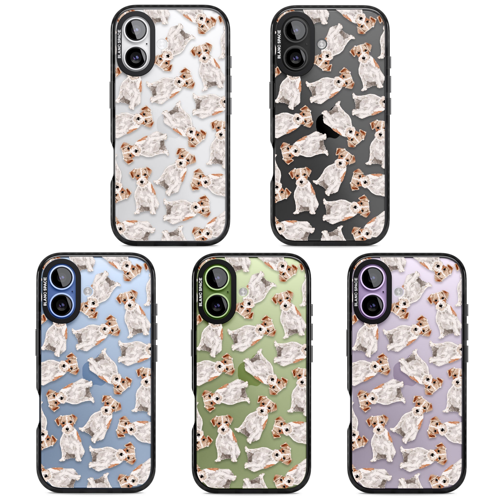 Whimsical Wirehaired Jack Russell iPhone 17 Impact Black Phone Case APT Impact Protection