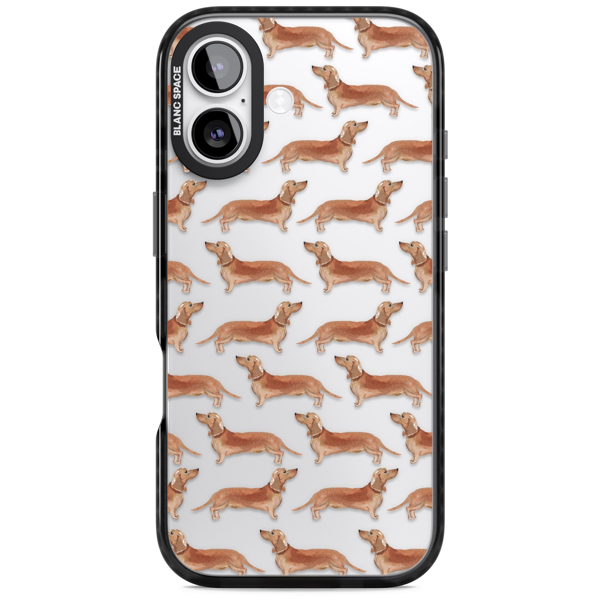 Dachshund Watercolor Dog Pattern iPhone 17 Impact Black Phone Case