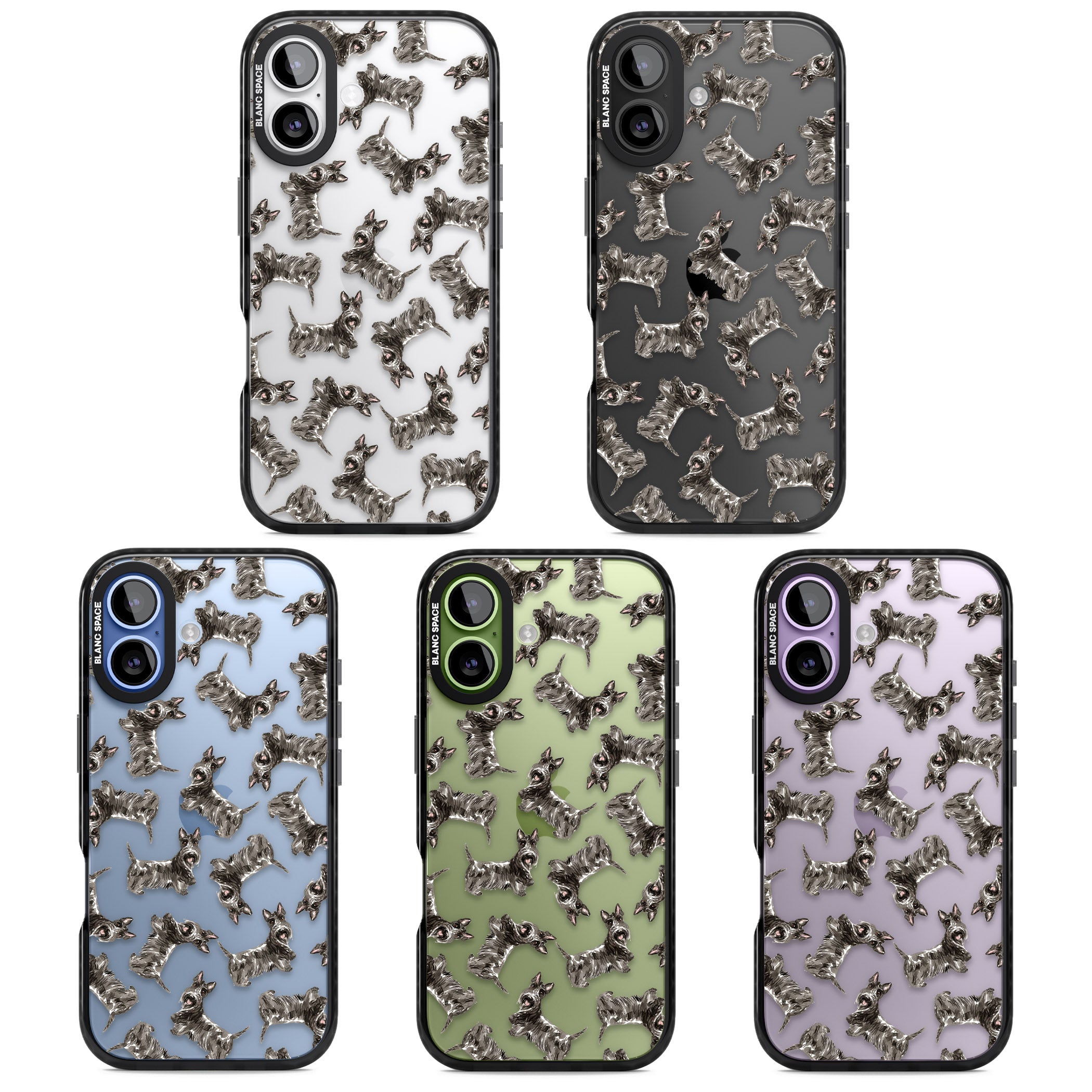 Scottish Terrier Pattern iPhone 17 Impact Black Phone Case APT Impact Protection