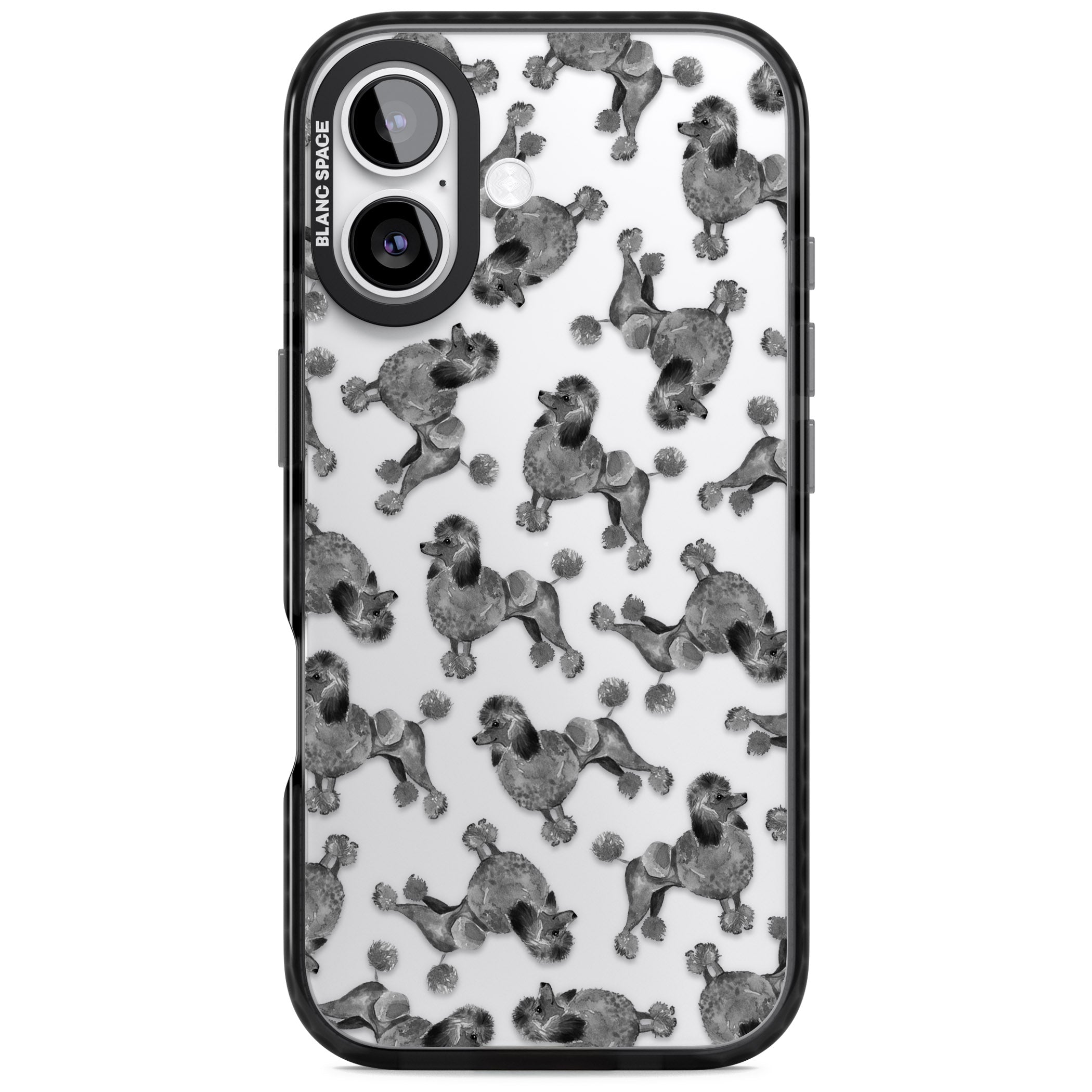 Poodle Pattern iPhone 17 Impact Black Phone Case