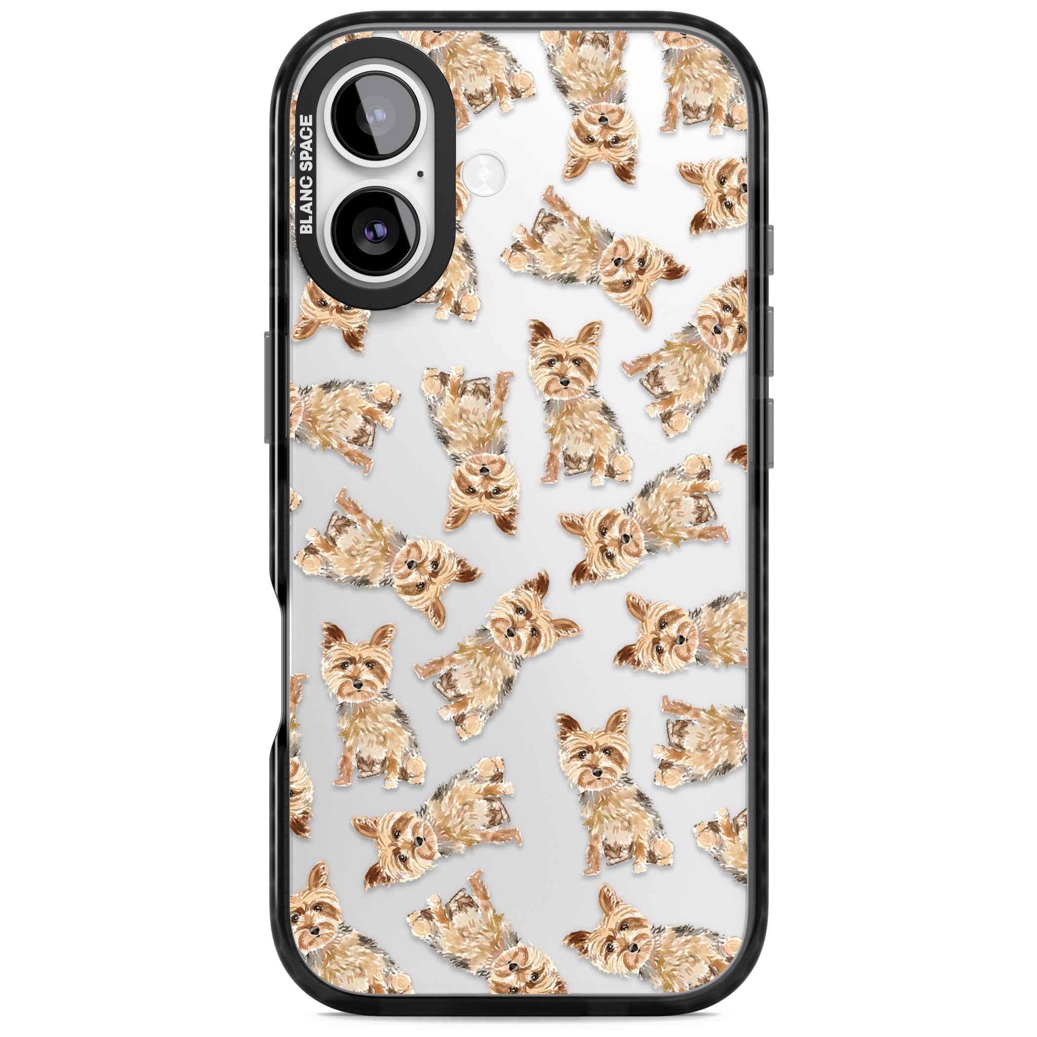 Yorkshire Terrier Dog Pattern iPhone 17 Impact Black Phone Case