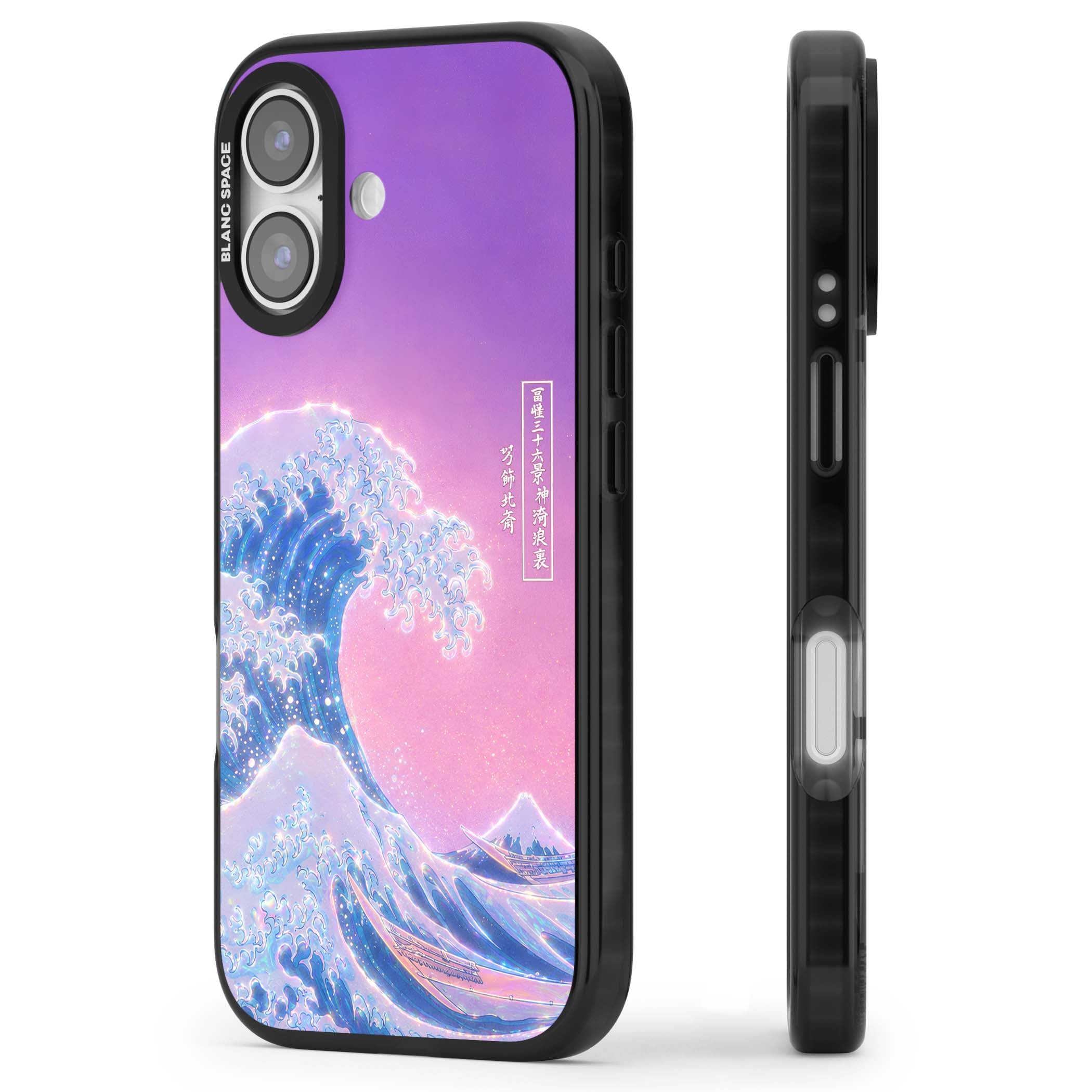 The Great Opal Wave Japanese iPhone case featuring Hokusai's great wave in iridescent pastels with lilac sky and Mou | Clear Impact case for iPhone 17