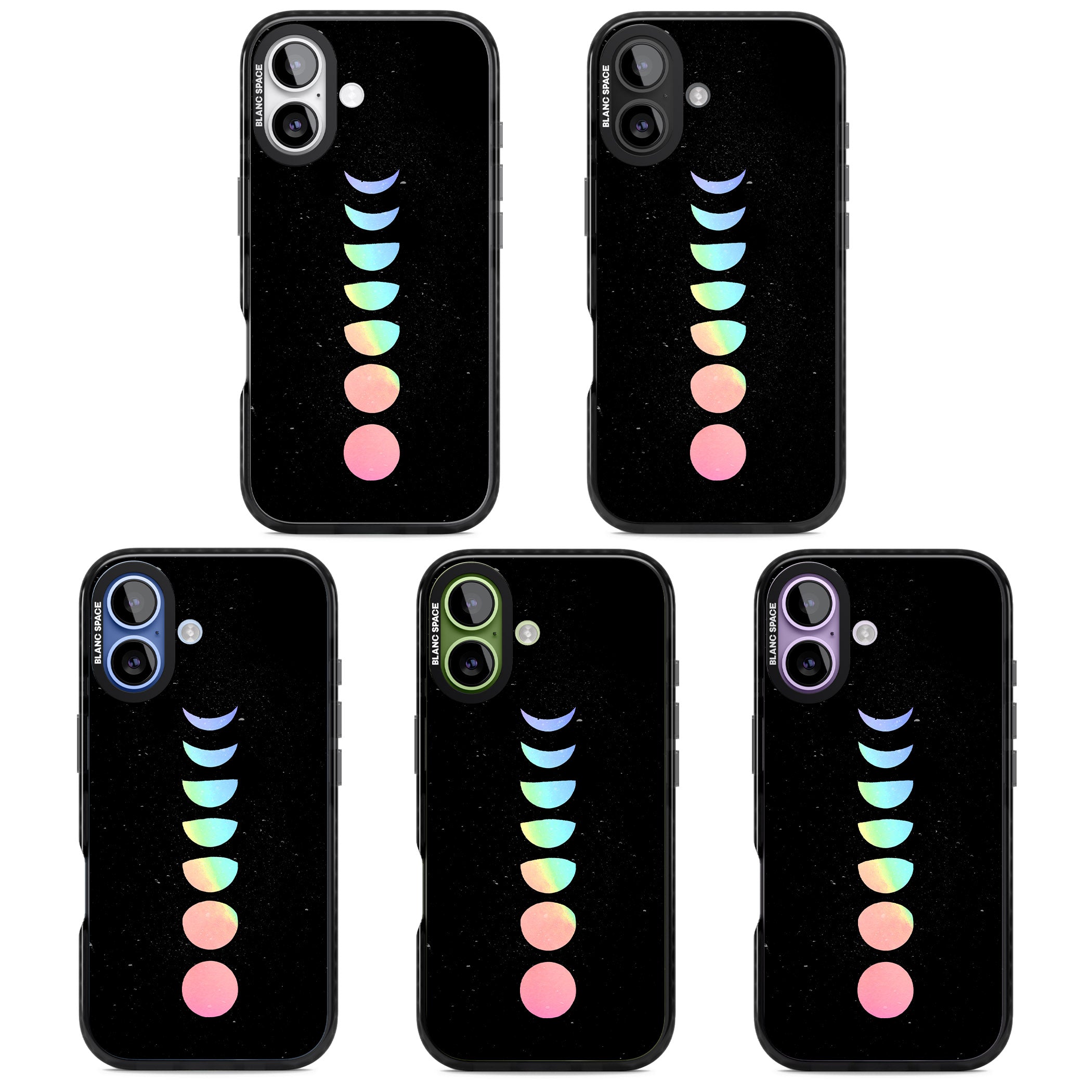 Pastel Moon Phases iPhone 17 Impact Black Phone Case APT Impact Protection
