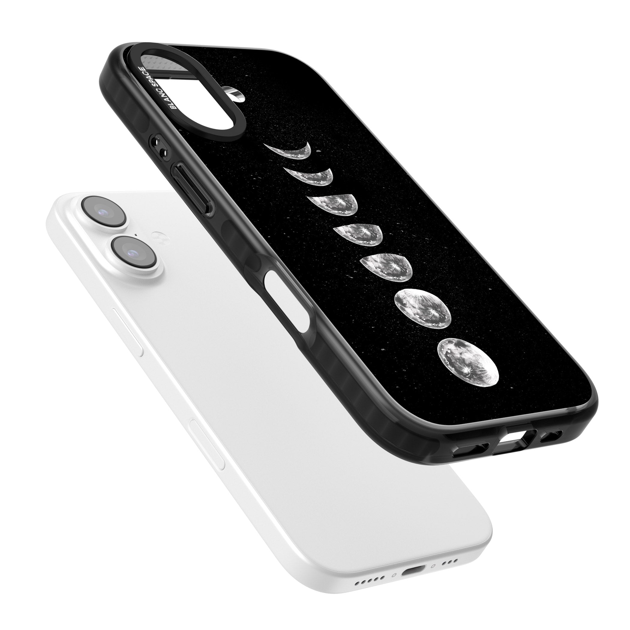 Light Watercolour Moons iPhone 17 Impact Black Phone Case Colours