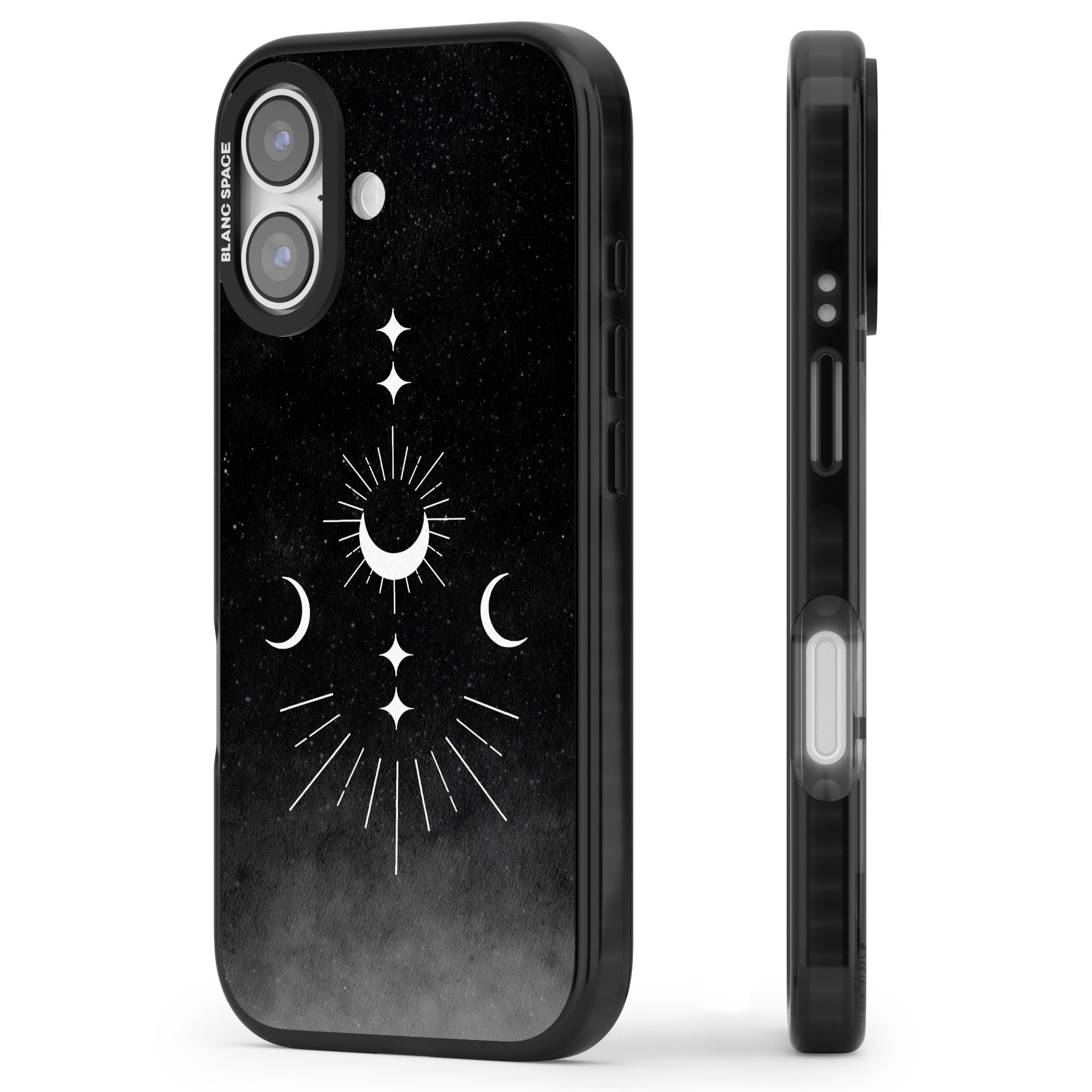 Lunar Mandala iPhone 17 Impact Black Phone Case Side Profile