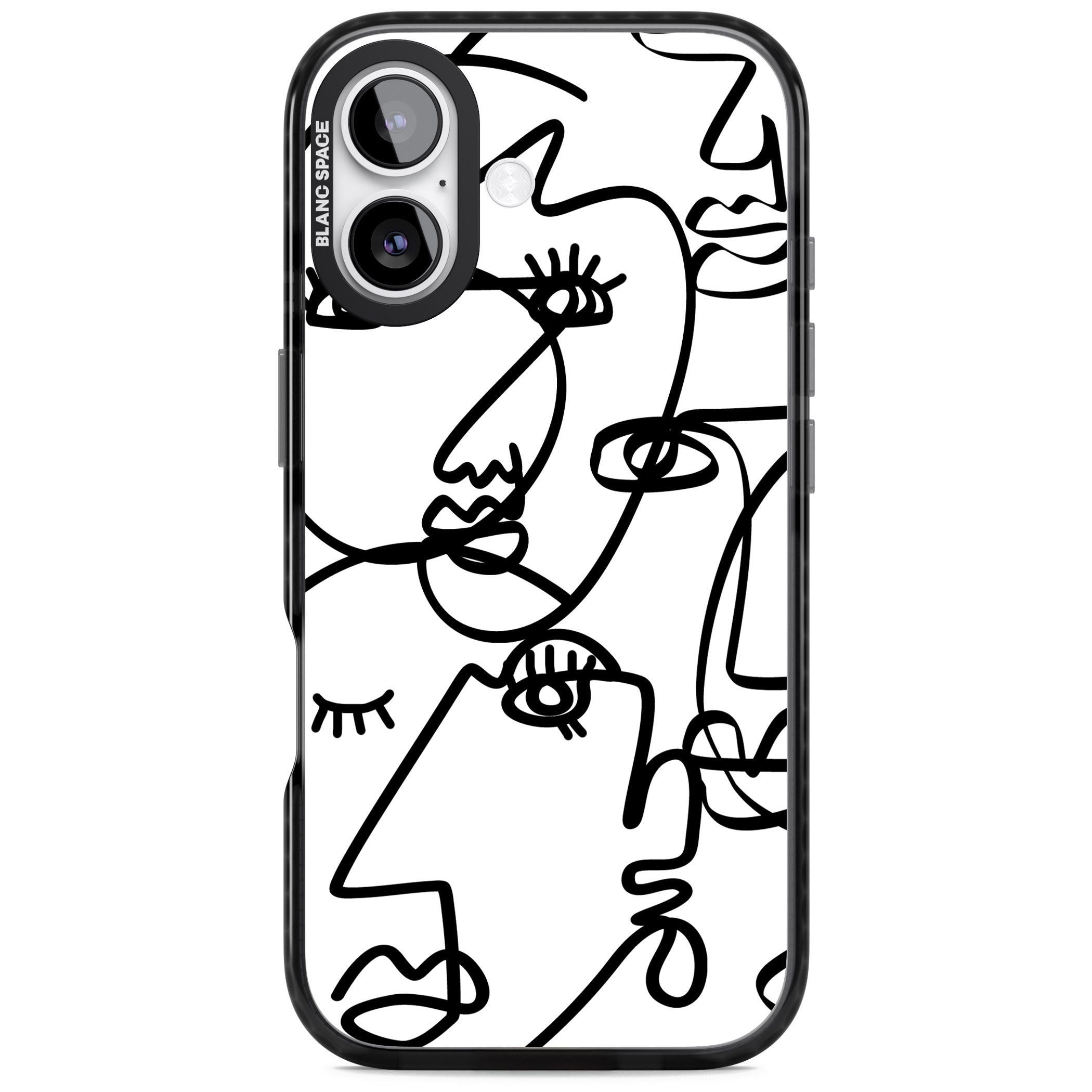 Abstract Line Art Black White iPhone 17 Impact Black Phone Case