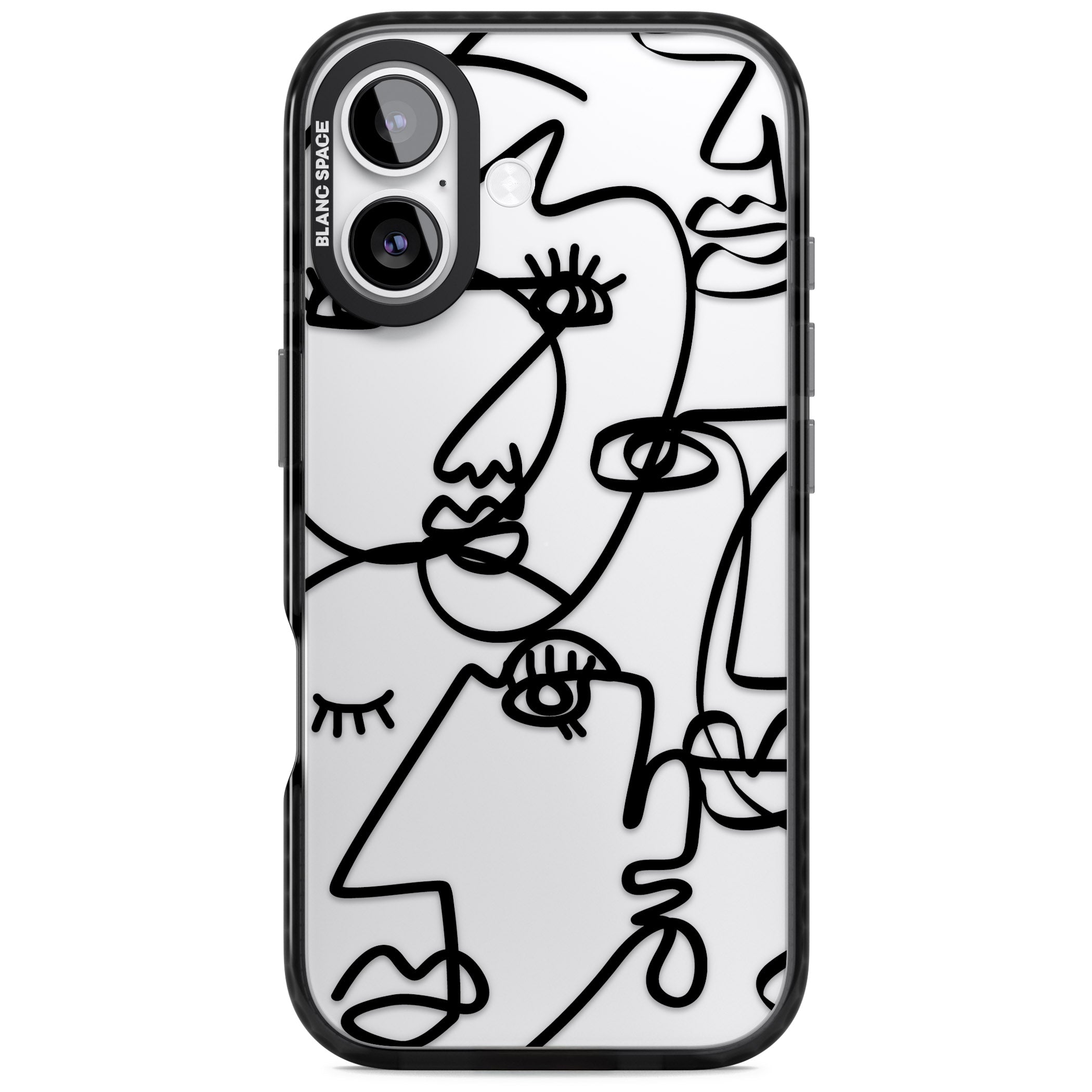 Abstract Line Art Black Clear iPhone 17 Impact Black Phone Case