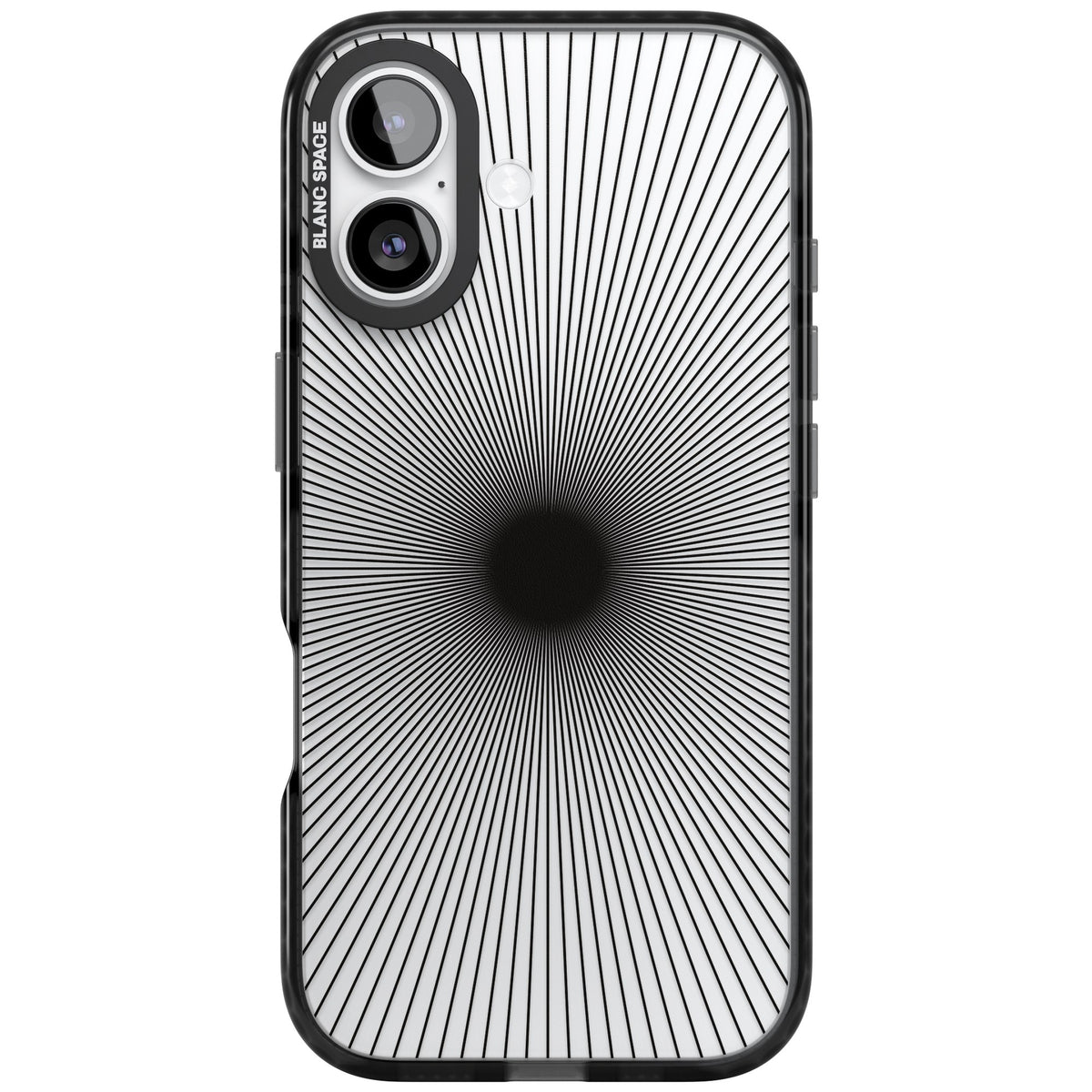 Linear Sunburst iPhone 16 / iPhone 16 Plus / iPhone 17 Impact Black Phone Case front