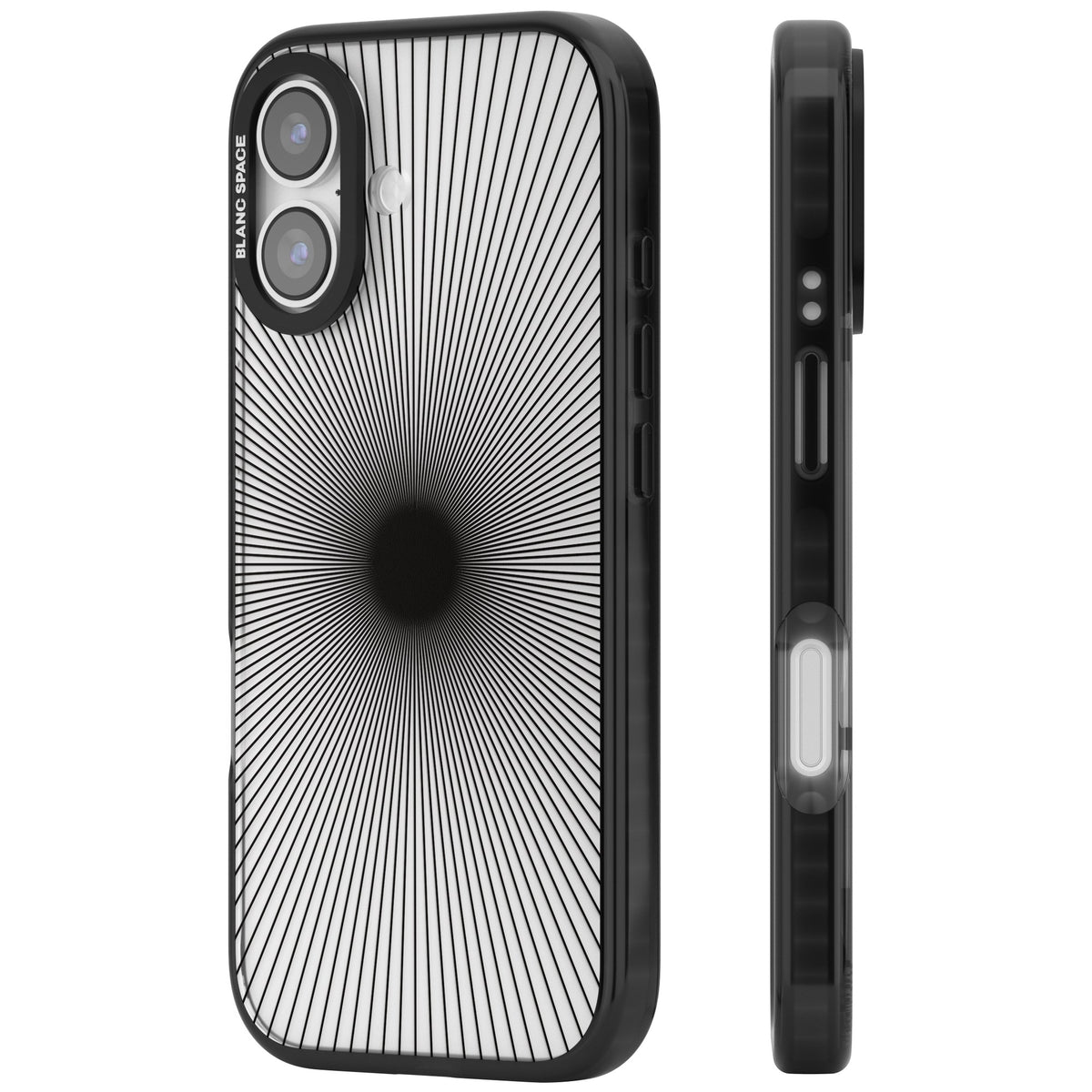 Linear Sunburst iPhone 16 / iPhone 16 Plus / iPhone 17 Impact Black Phone Case side