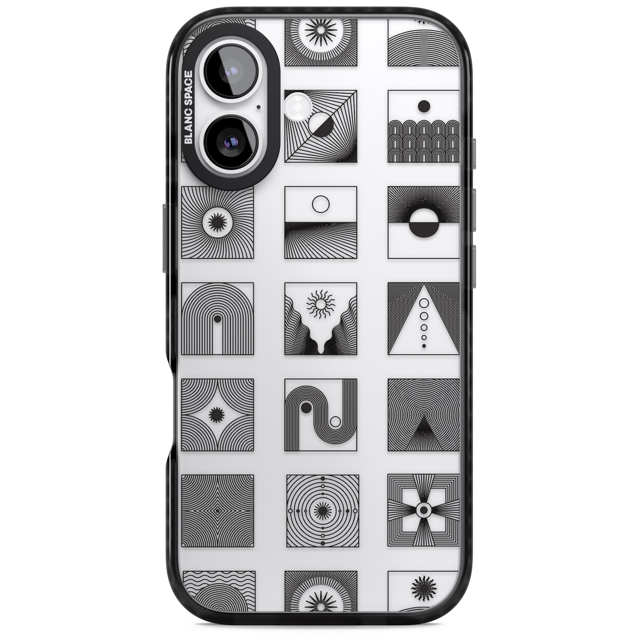 Abstract Geometric iPhone 17 Impact Black Phone Case