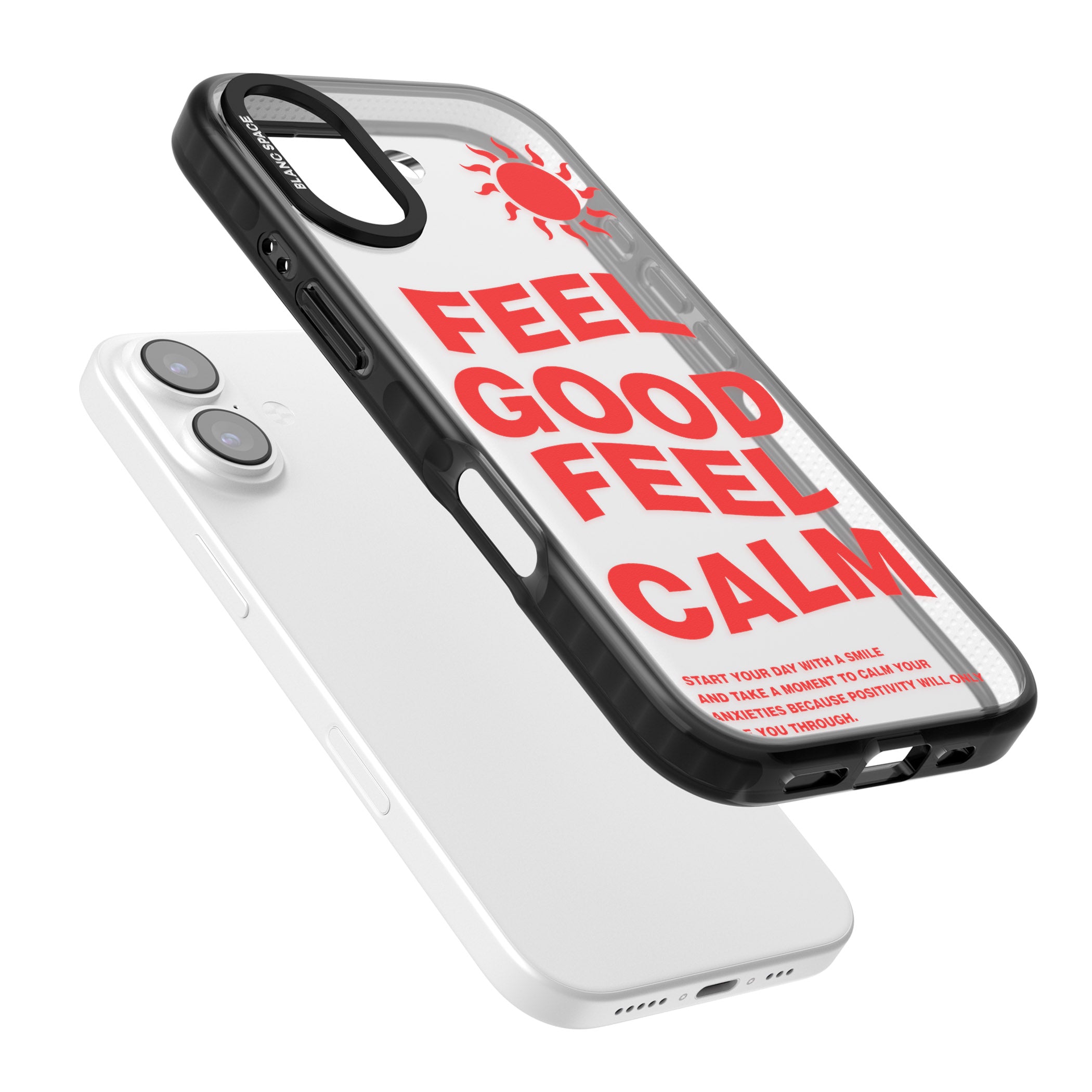 Feel Good Feel Calm (Red) iPhone 17 Impact Black Phone Case Colours