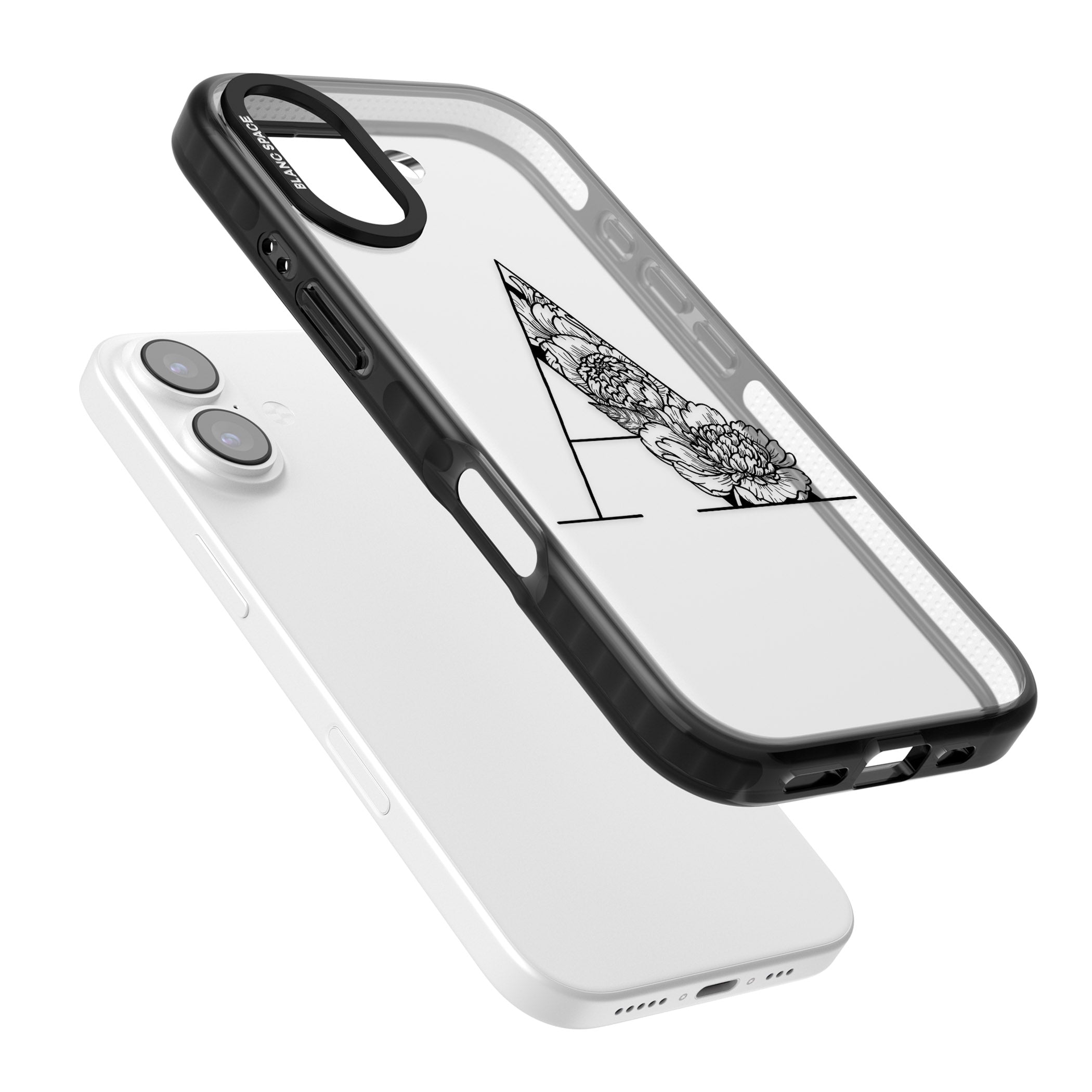 Personalised Floral Monogram iPhone 17 Impact Black Phone Case Colours