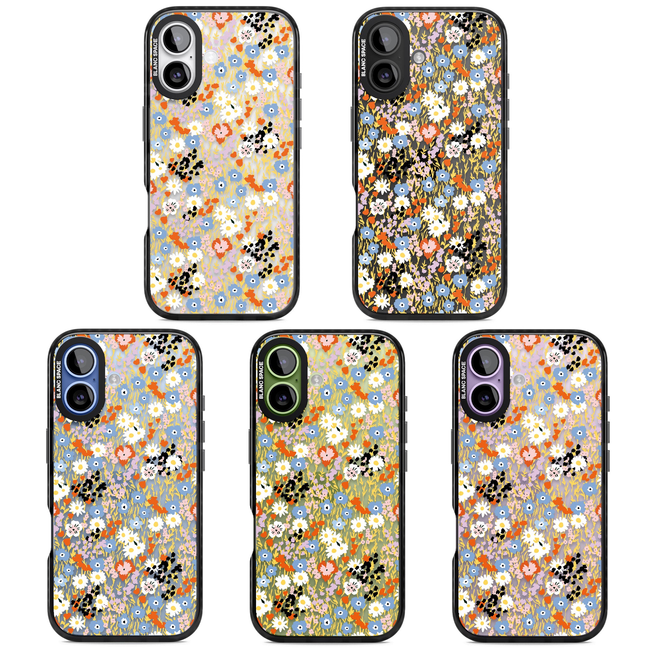 Floral Delight: Vibrant Blooms iPhone 17 Impact Black Phone Case APT Impact Protection